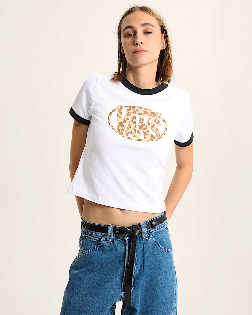 T-shirt Leopard Oval Ringer