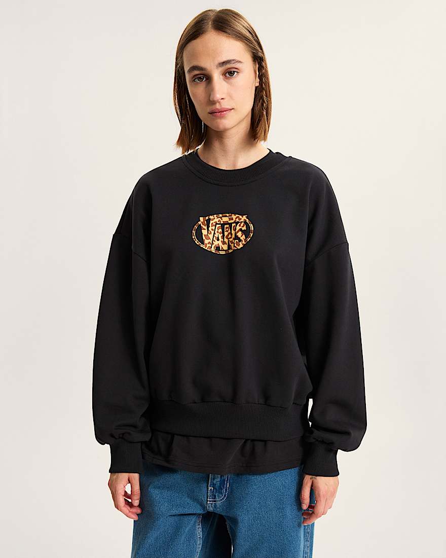 Leopard Oval Rundhals-Sweatshirt