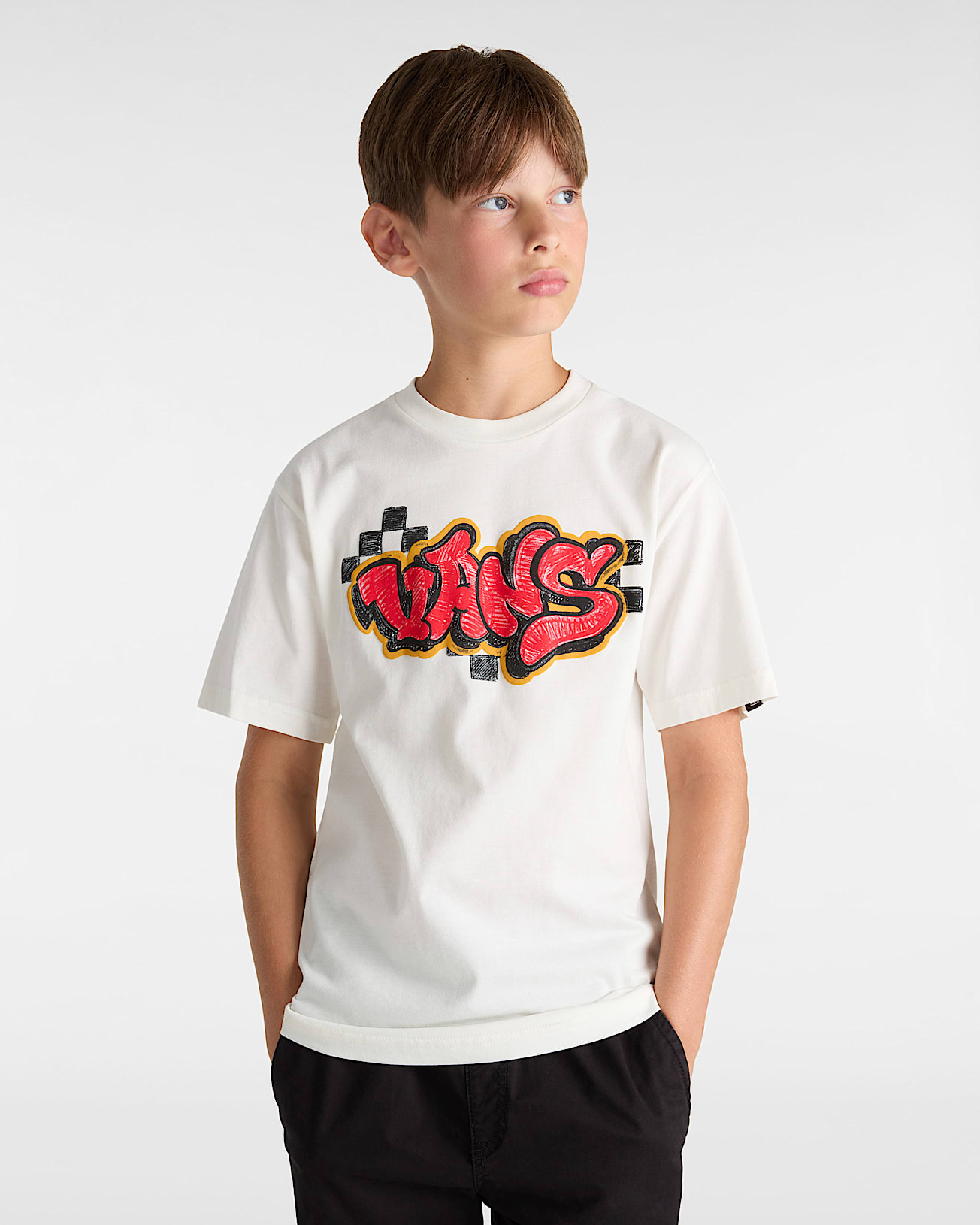 Kids Tagged TShirt 814 Years VANS White ALT2