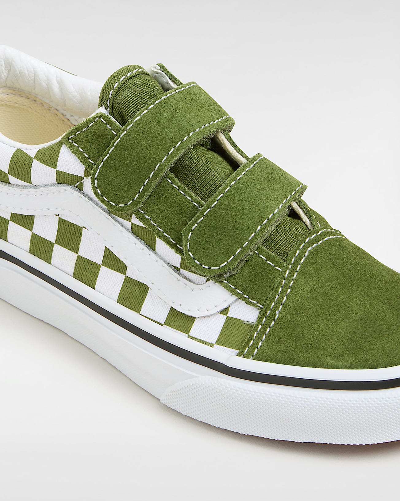Kids Old Skool Hook And Loop Shoes 48 Years VANS Green ALT3