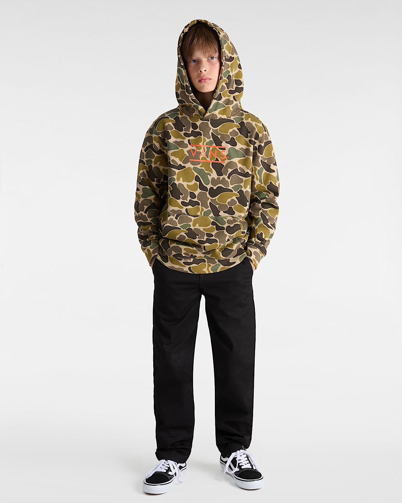 Kids Half Box Camo Pullover 814 Years VANS Brown ALT5