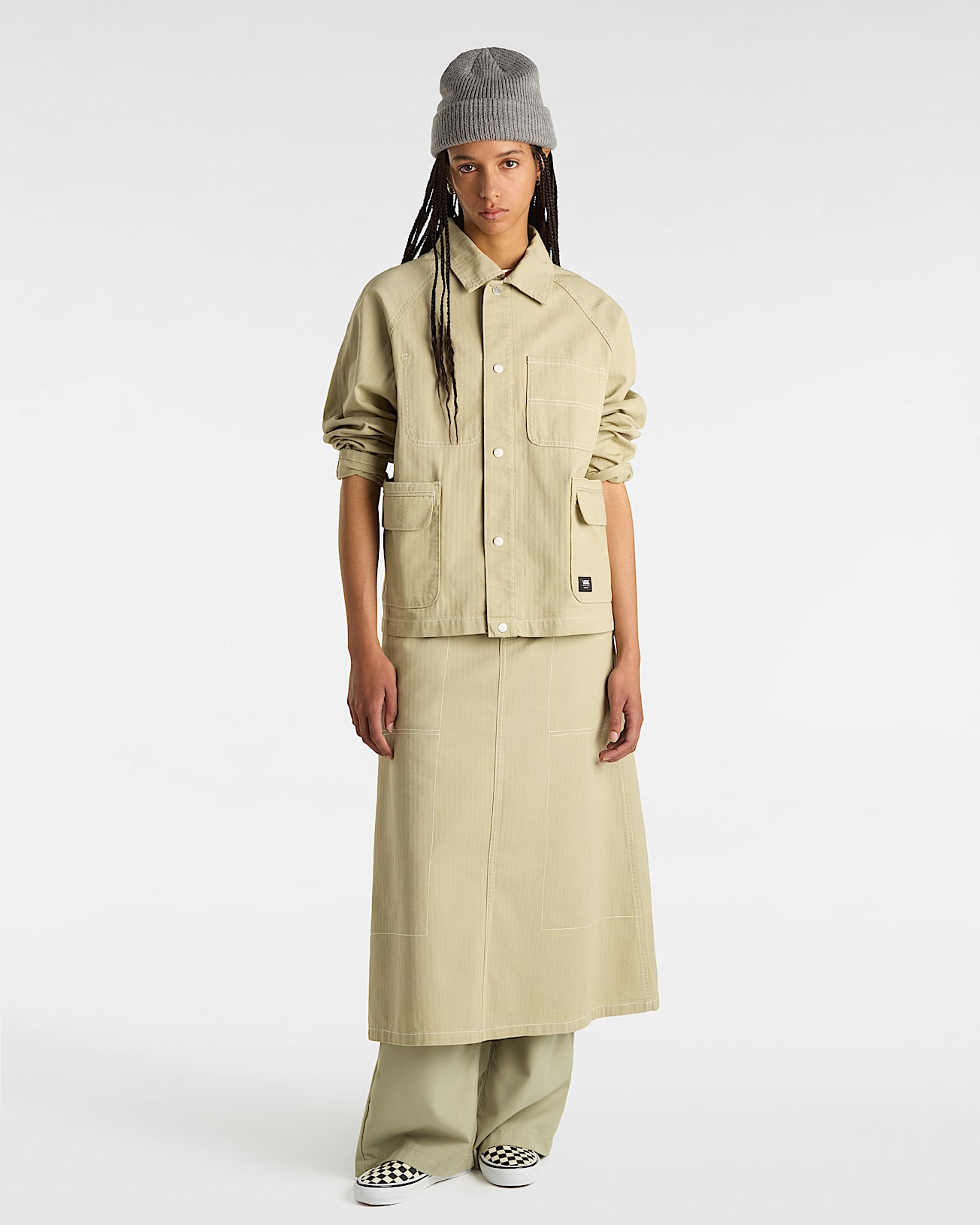 Jupe Codey Long Flare Utility VANS Beige ALT4