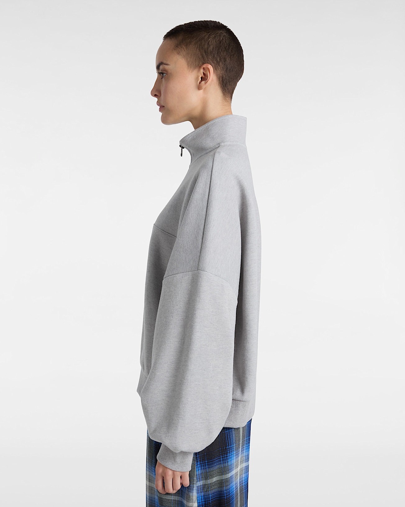 Sweatshirt Elevated  col montant en maille double VANS Gris ALT4