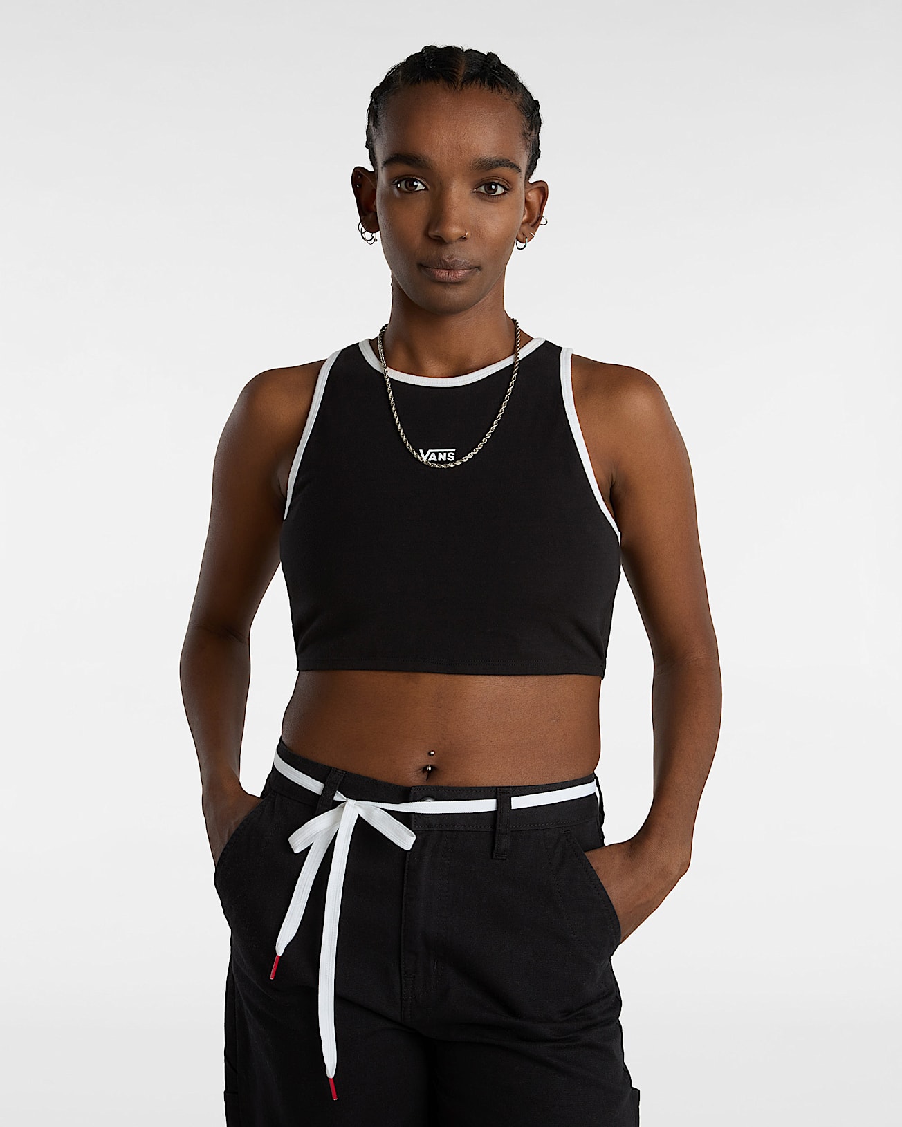 Longline Racerback Sports Bra VANS Black ALT2