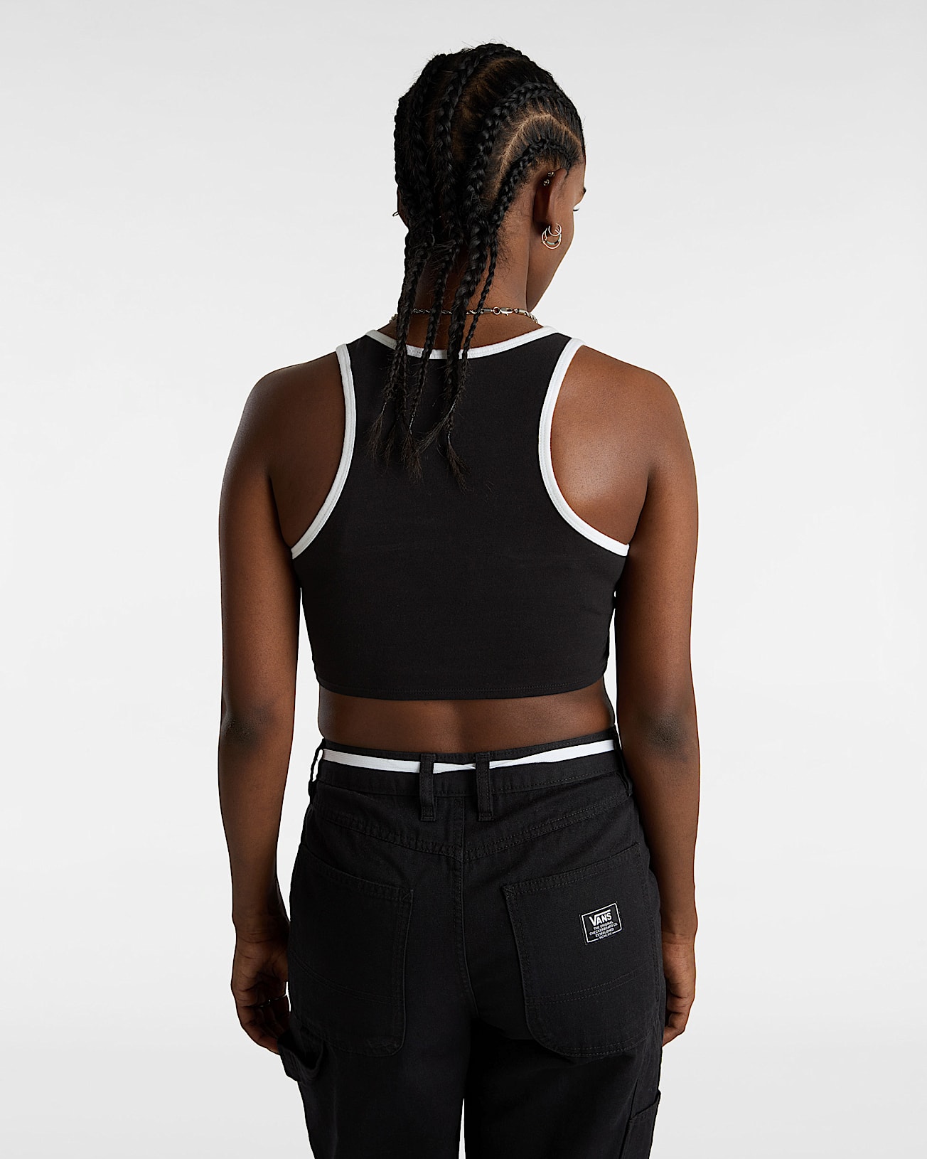 Longline Racerback Sports Bra VANS Black ALT3