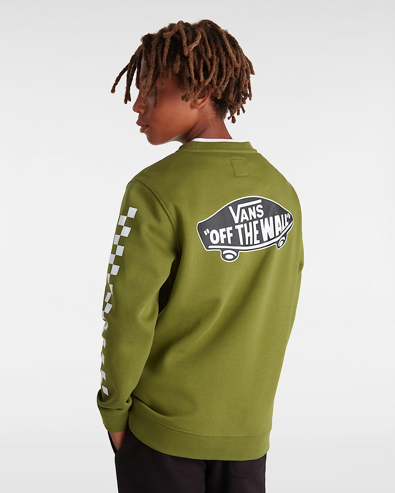 Sudadera de cuello redondo Exposition Check II de nios 814 aos VANS Verde ALT3