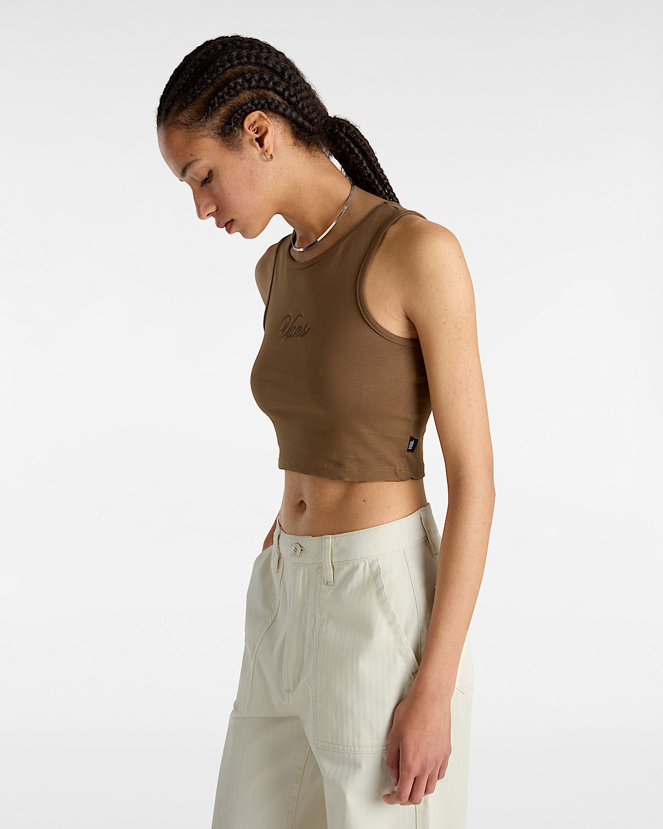 Small Staple Fitted Crop Tank - 3