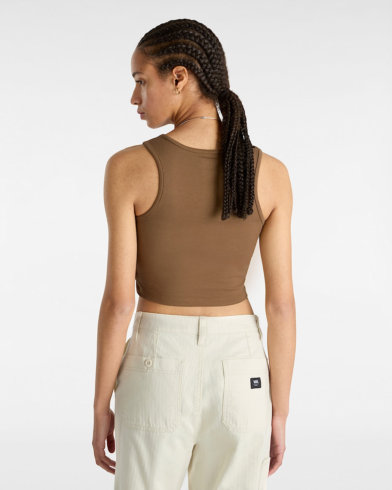 Small Staple Fitted Crop Tank - 4