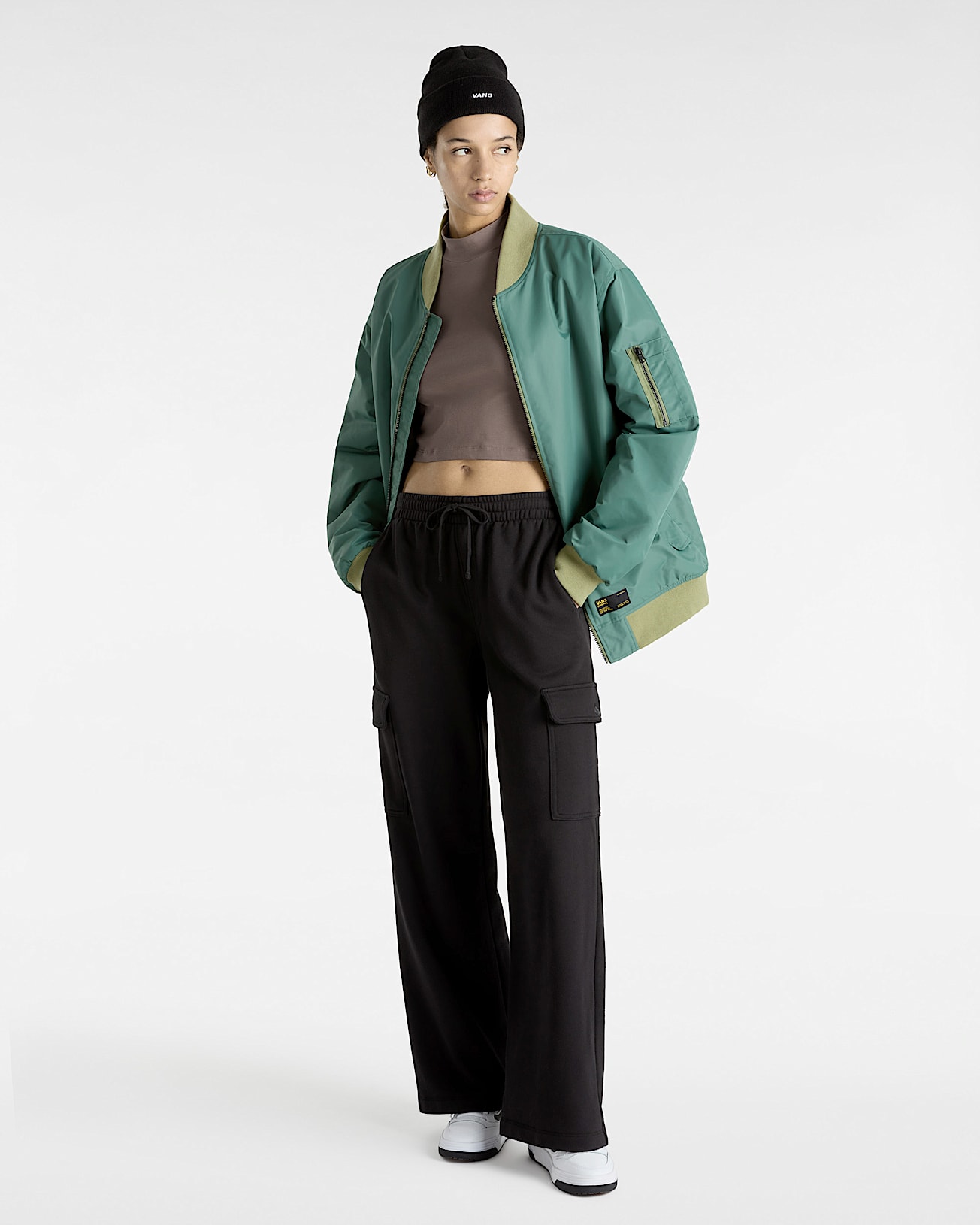 Mini tshirt  col montant et manches longues VANS Marron ALT4