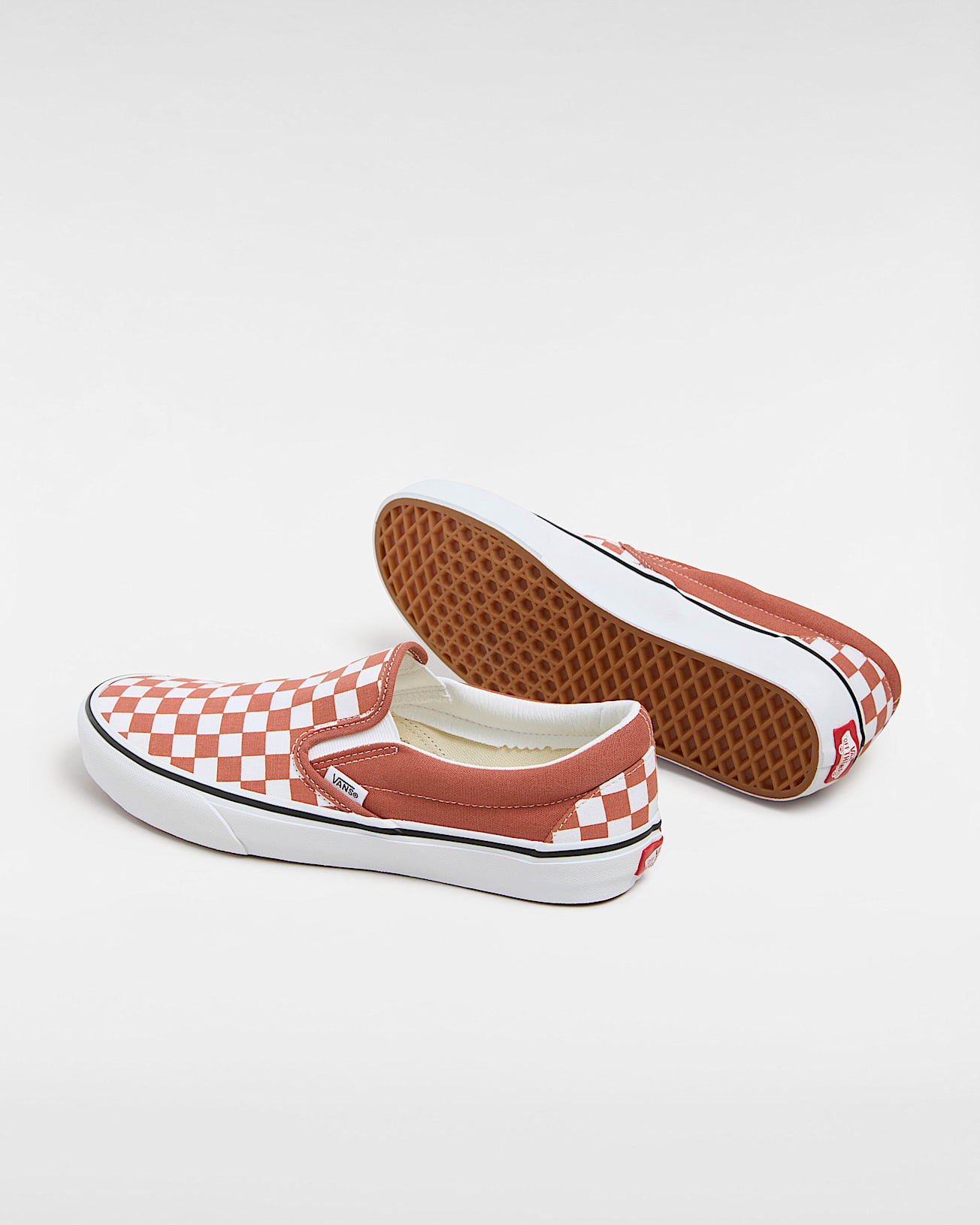 Classic SlipOn Checkerboard Shoes VANS Orange ALT2