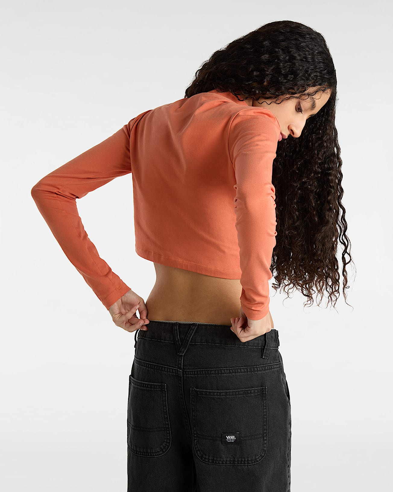 Mini Mock Neck Long Sleeve TShirt VANS Orange ALT4