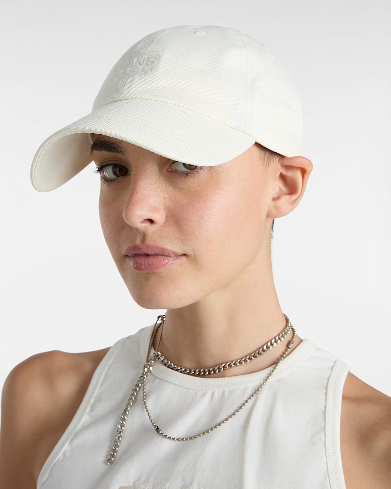 Court Side Curved Bill Jockey Hat VANS White ALT3