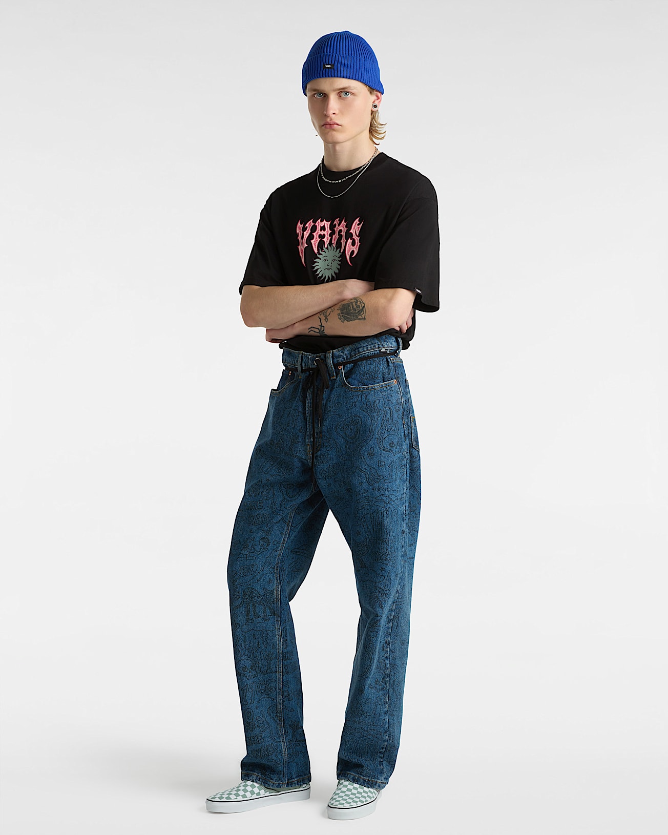 Sunface TShirt VANS Black ALT4