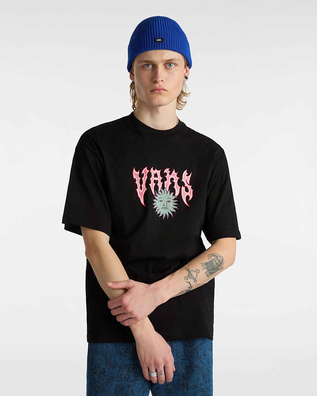 Sunface TShirt VANS Black ALT2