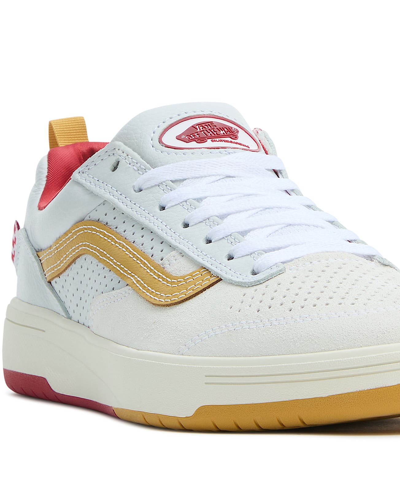 Vans Men\'s Zahba Vintage Sport White Red Suede Mesh Skate Shoes Sizes NIB Vans Mens Sk8-Hi Red / True White Canvas Suede Skate Shoes  main image 2