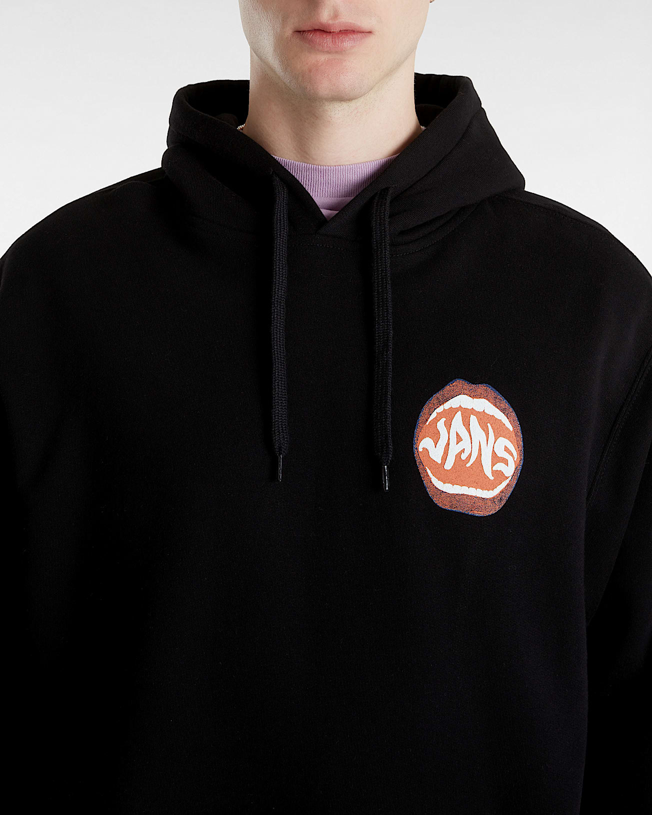 Open Mouth Loose Pullover Hoodie VANS Black ALT6