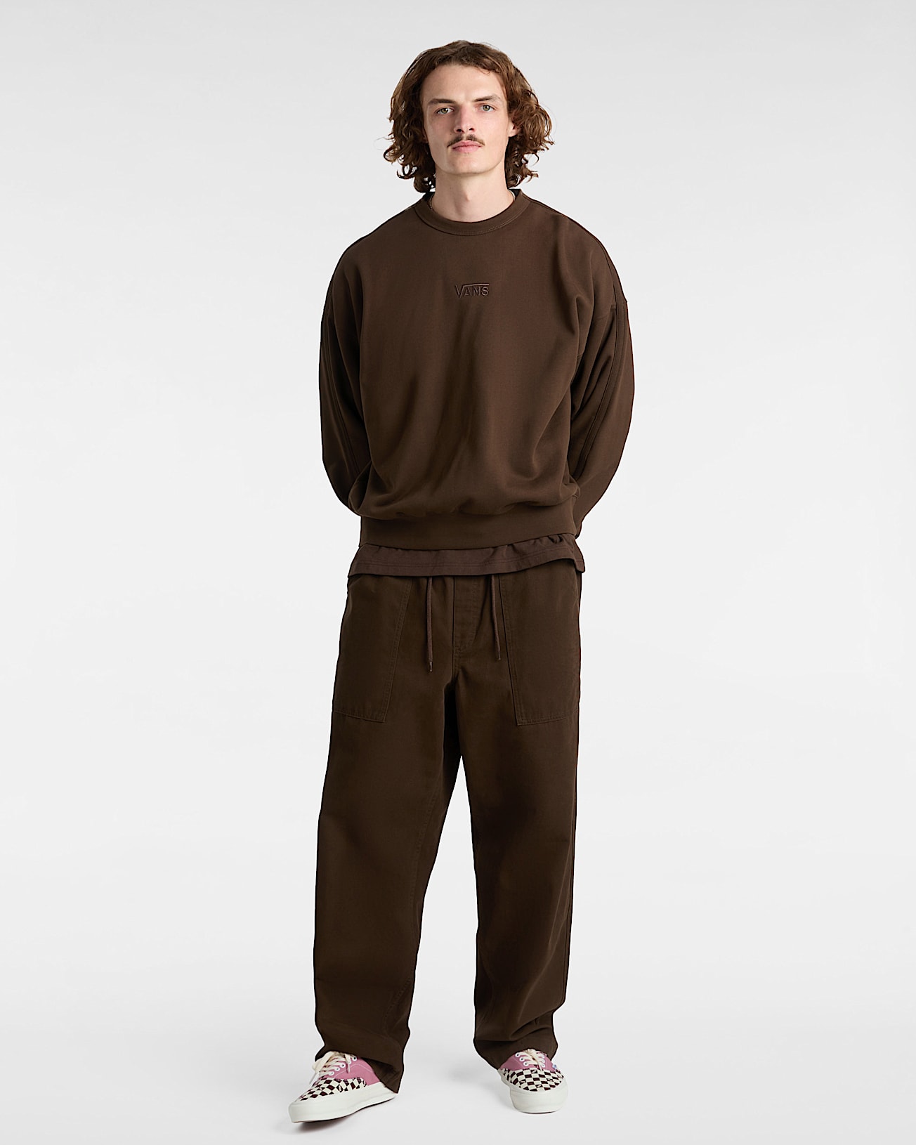 Sweat rasducou Premium Logo Crew VANS Marron ALT4