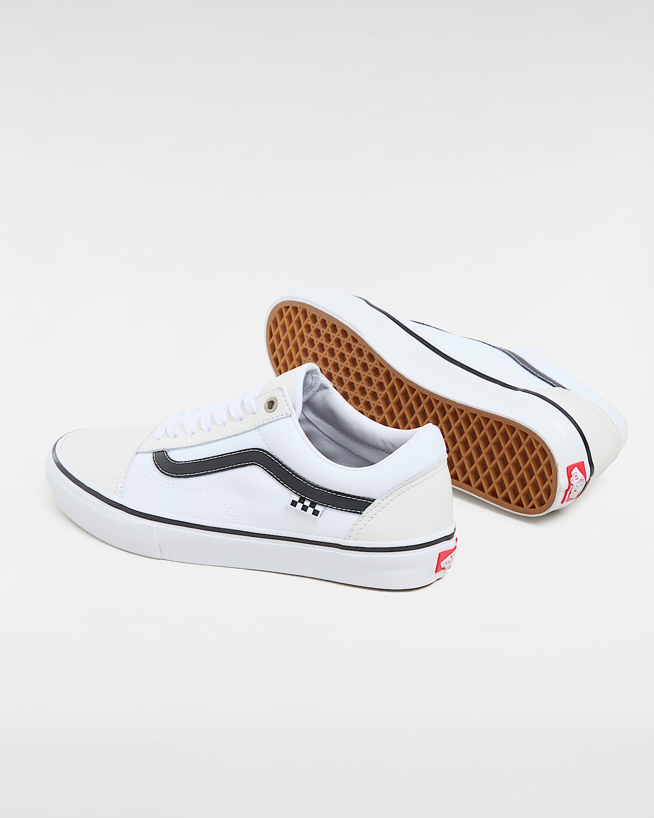 Chaussures en cuir Skate Old Skool VANS Blanc ALT2