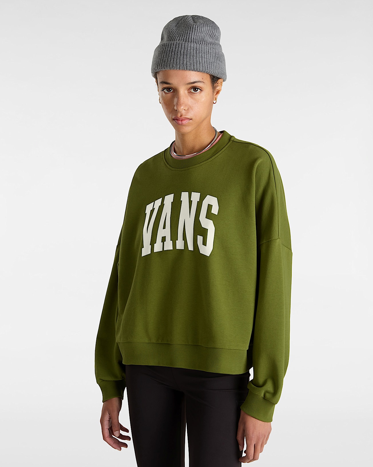 Stadium French Terry Loose Crew Sweatshirt VANS Groen ALT2