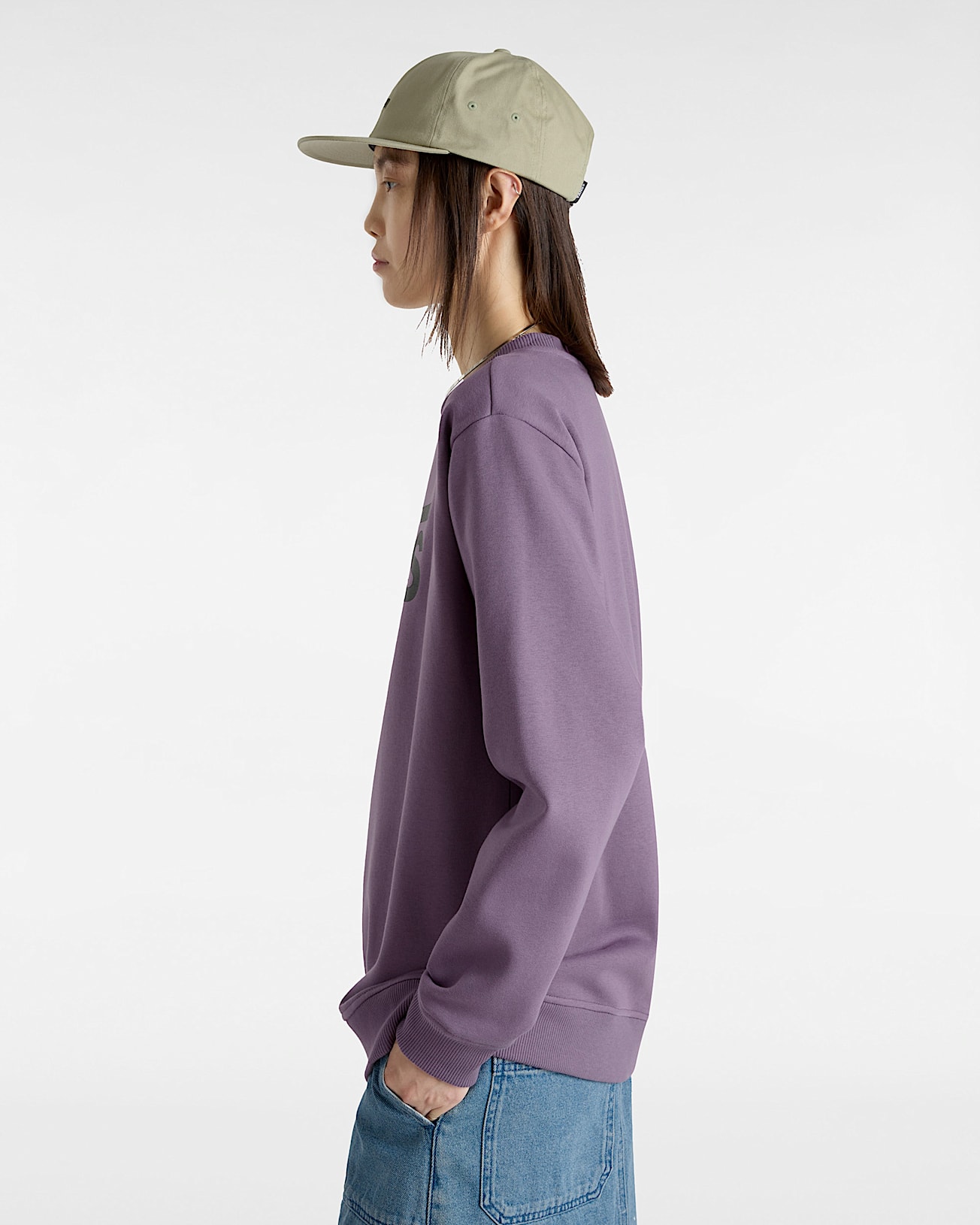 Sweat Classic V Boyfriend Fit Crew VANS Violet ALT4