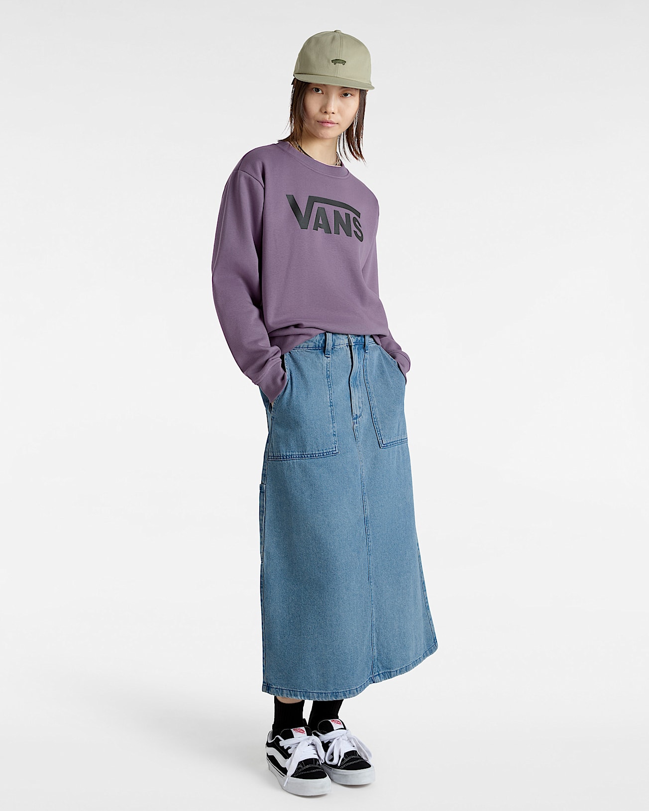 Sweat Classic V Boyfriend Fit Crew VANS Violet ALT5