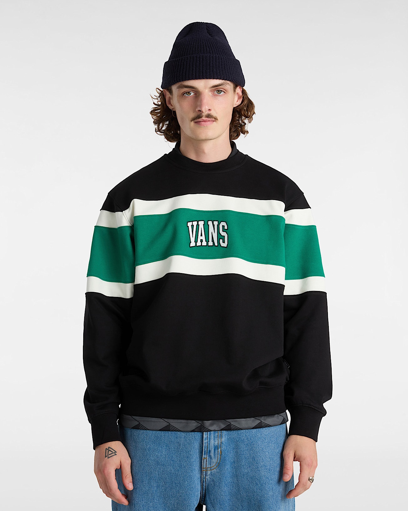 Sweat Logo Vintage Colorblock VANS Noir ALT2