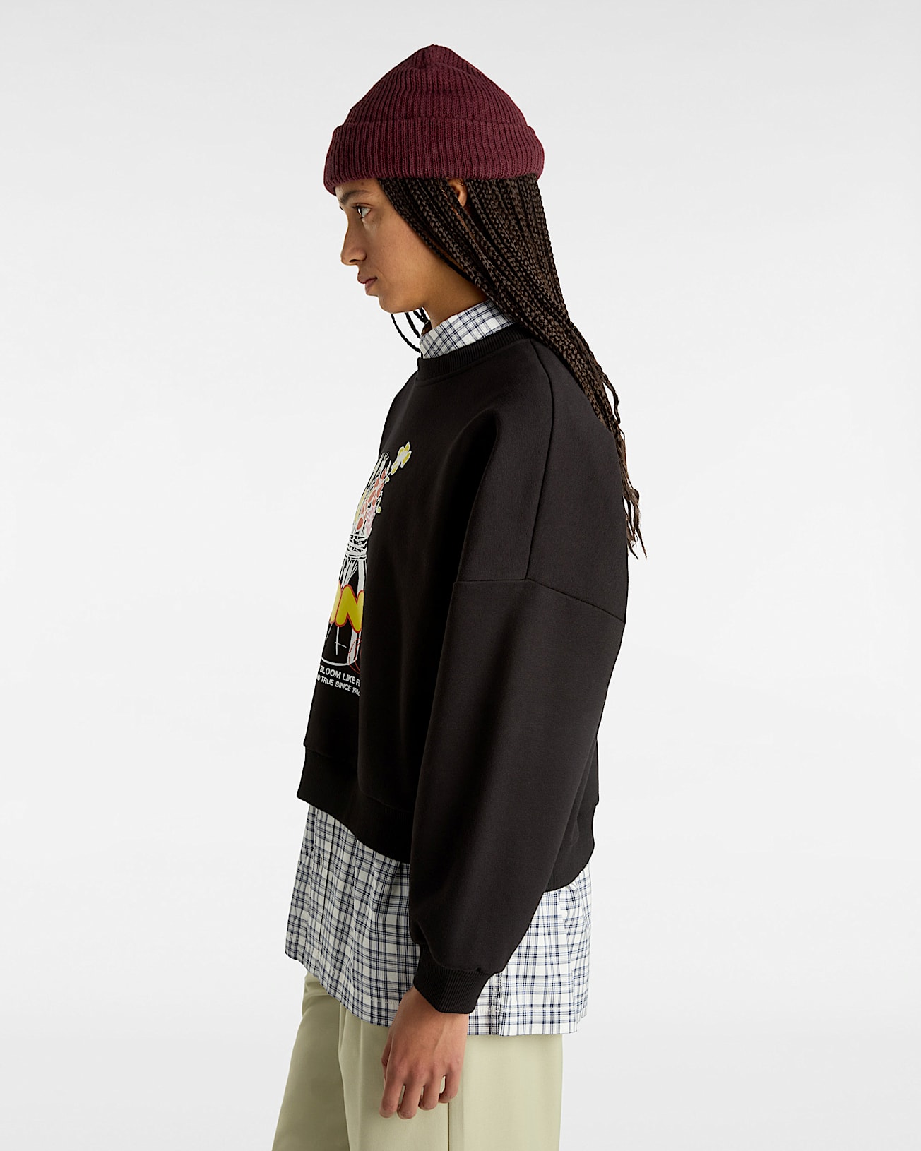 Boquet Loose Crew Sweatshirt VANS Black ALT4