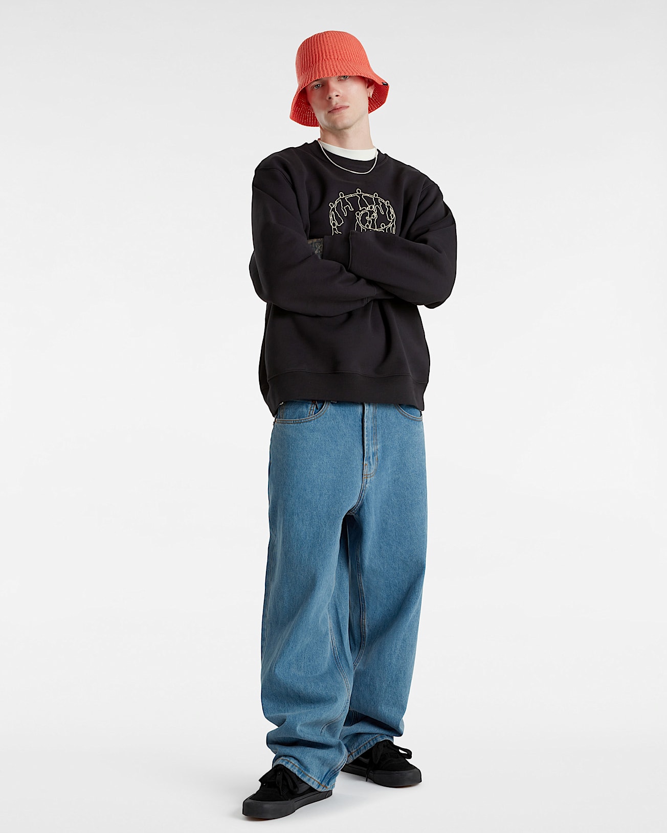 Skate Hold Hands Pullover Sweatshirt VANS Black ALT5