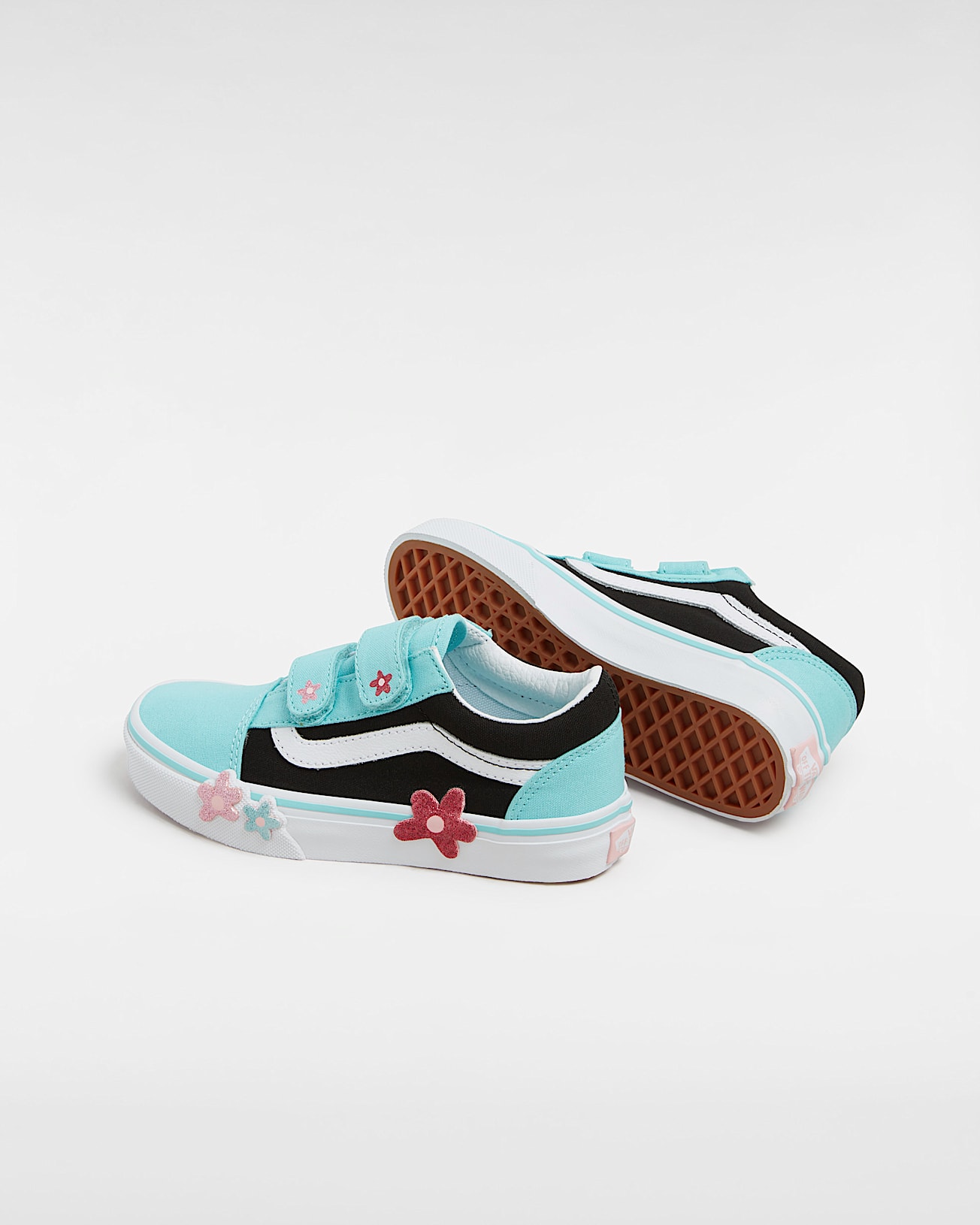 Kids Old Skool Hook and Loop Glitter Shoes 48 years VANS Multicolour ALT2