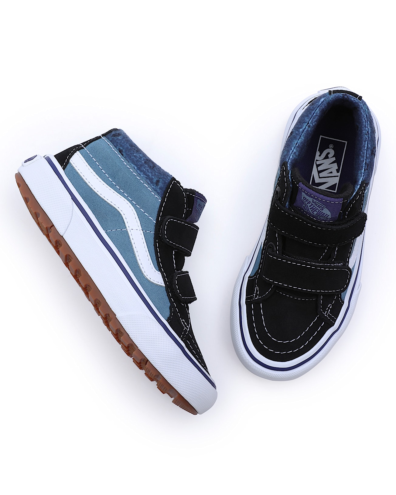 Kids Paisley Sk8Mid Reissue MTE1 Hook and Loop Shoes 48 Years VANS BlackBlue ALT1