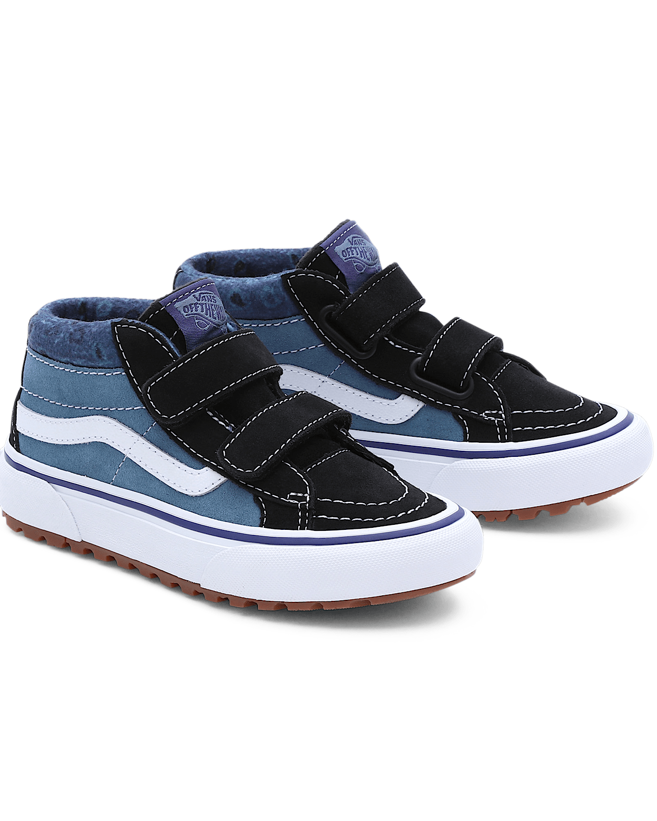 Kids Paisley Sk8Mid Reissue MTE1 Hook and Loop Shoes 48 Years VANS BlackBlue HERO