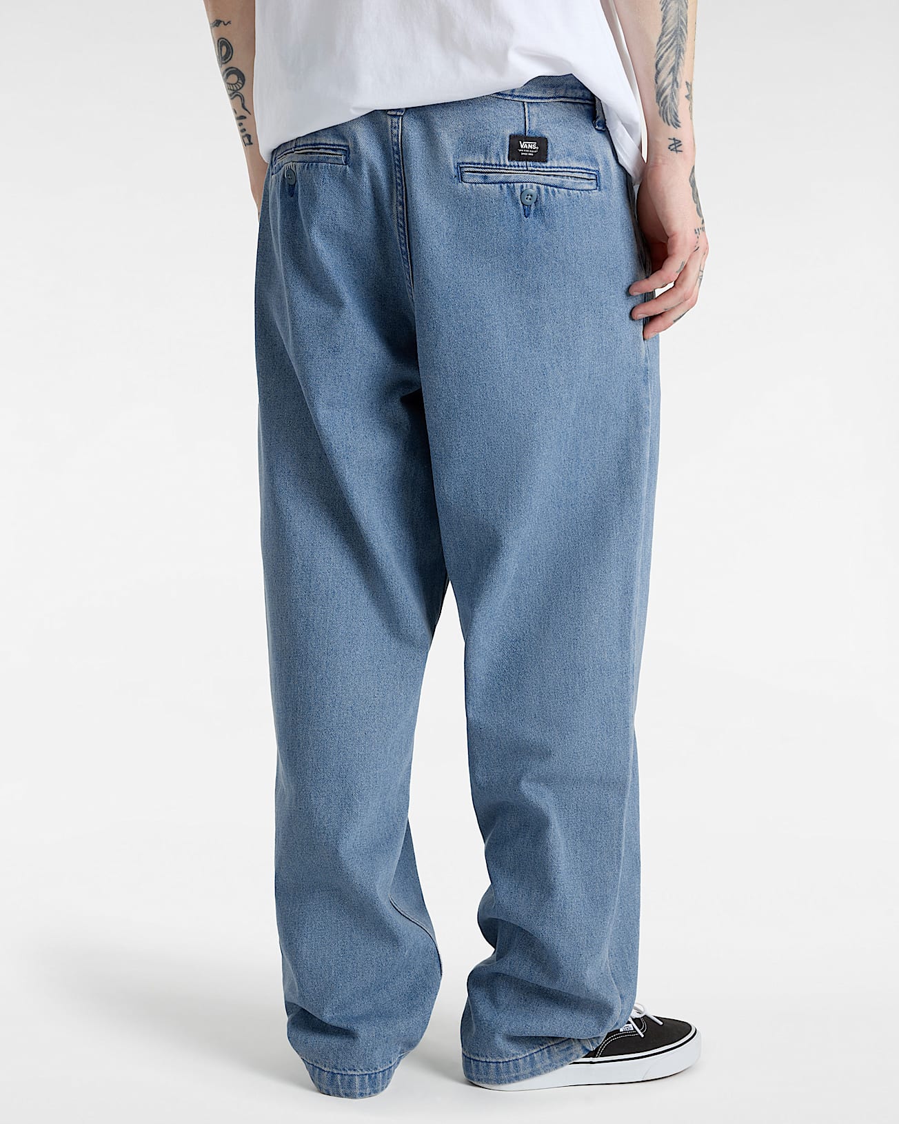 Authentic Chino Loose Tapered Pleated Denim Trousers - 4
