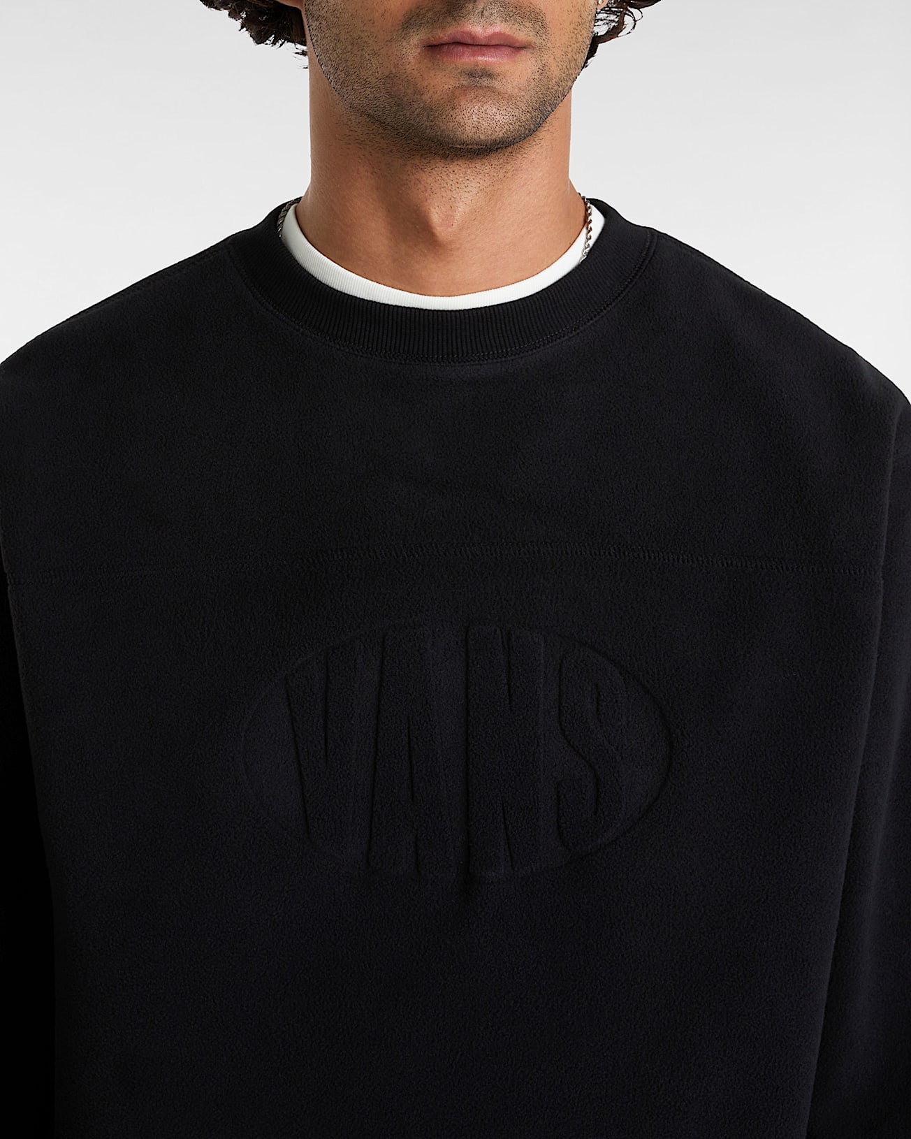 Sudadera polar de velln cuello redondo y corte holgado Carlo VANS Negro ALT5