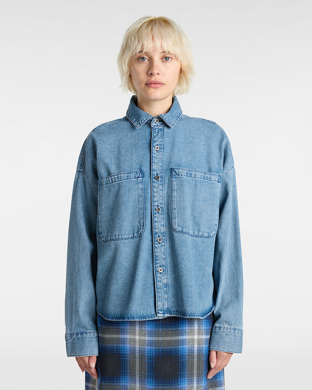 Antica Boxy Denim Long Sleeve Woven Shirt - 3