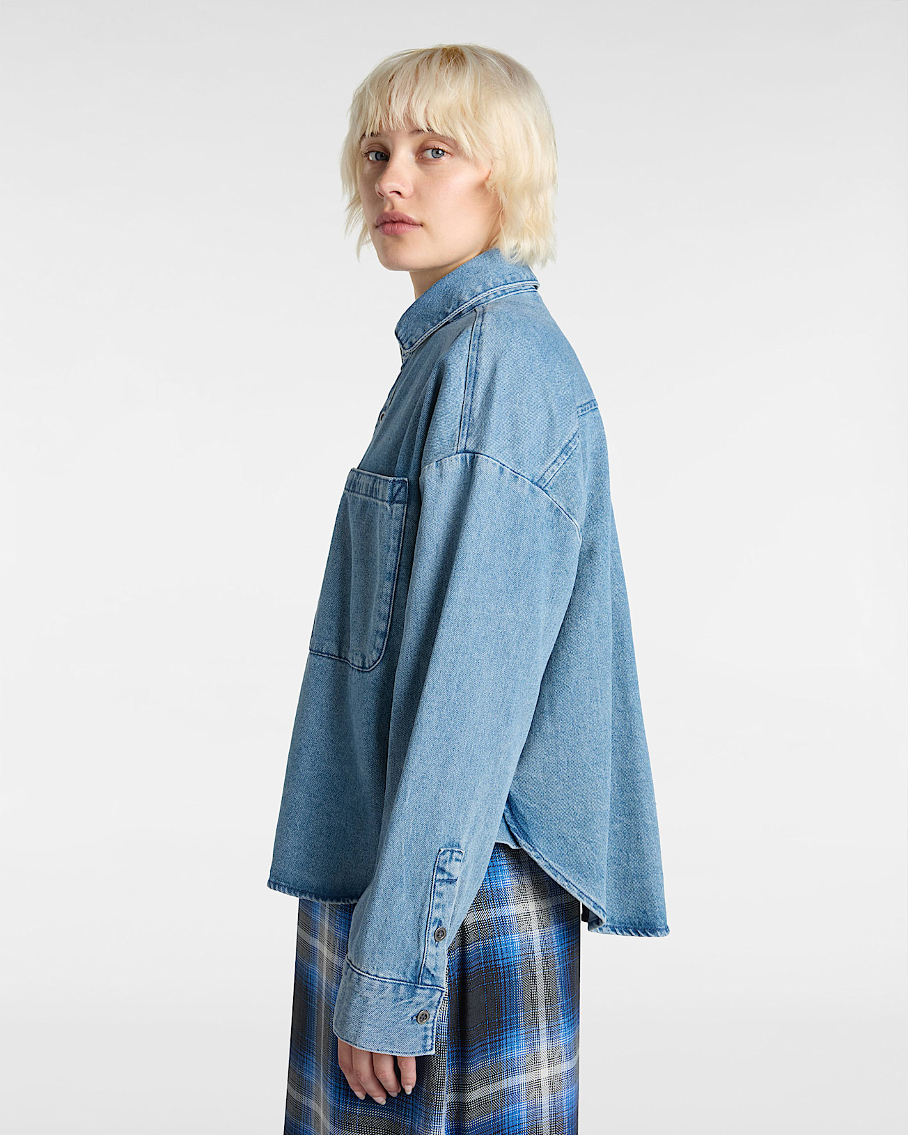 Antica Boxy Denim Long Sleeve Woven Shirt - 5