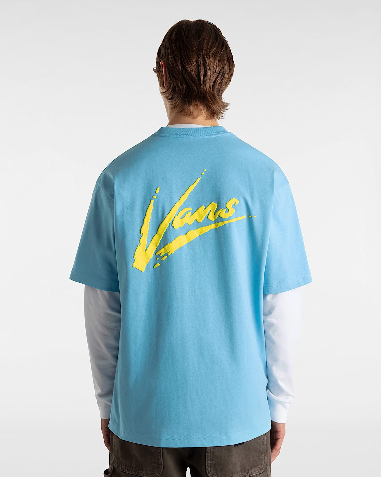 Tshirt Brush Script VANS Bleu ALT5