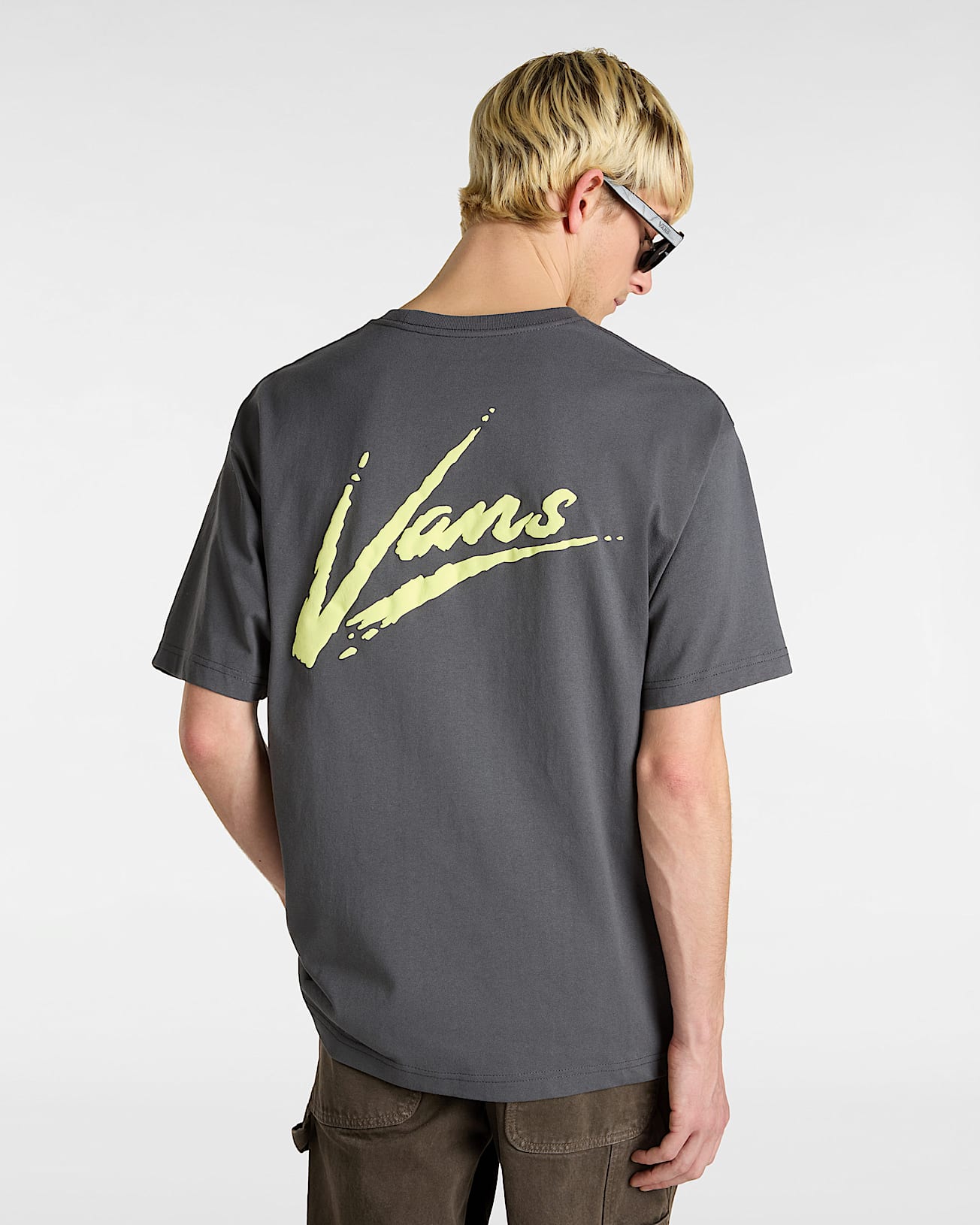 Tshirt Brush Script VANS Marron ALT3