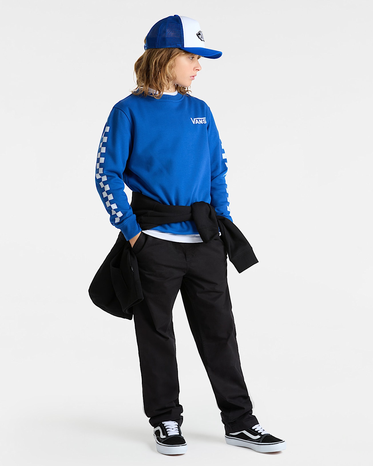 Sweat Exposition Check Enfant 814 ans VANS Bleu ALT5