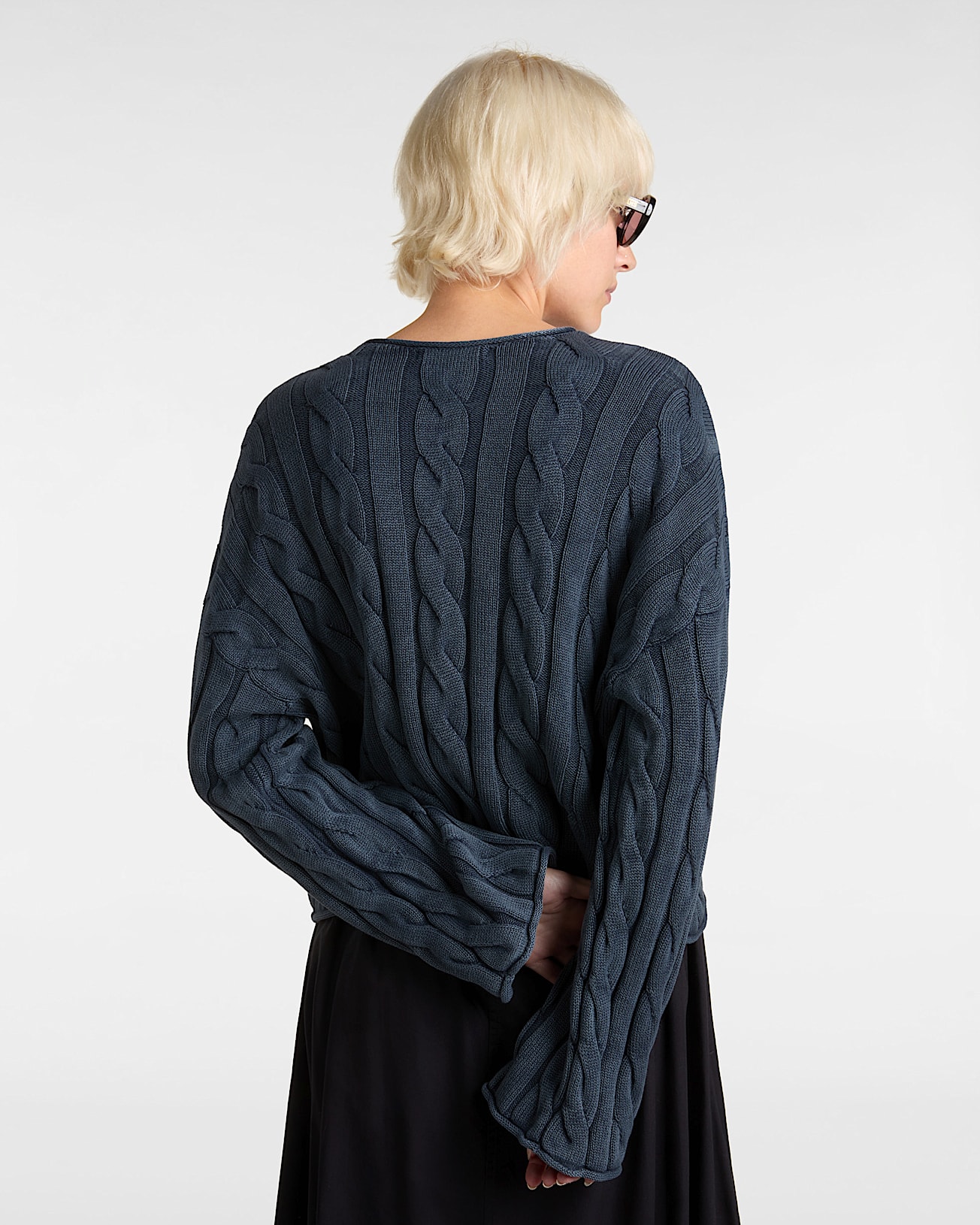 Pull court Mila Cable Knit VANS Bleu ALT3