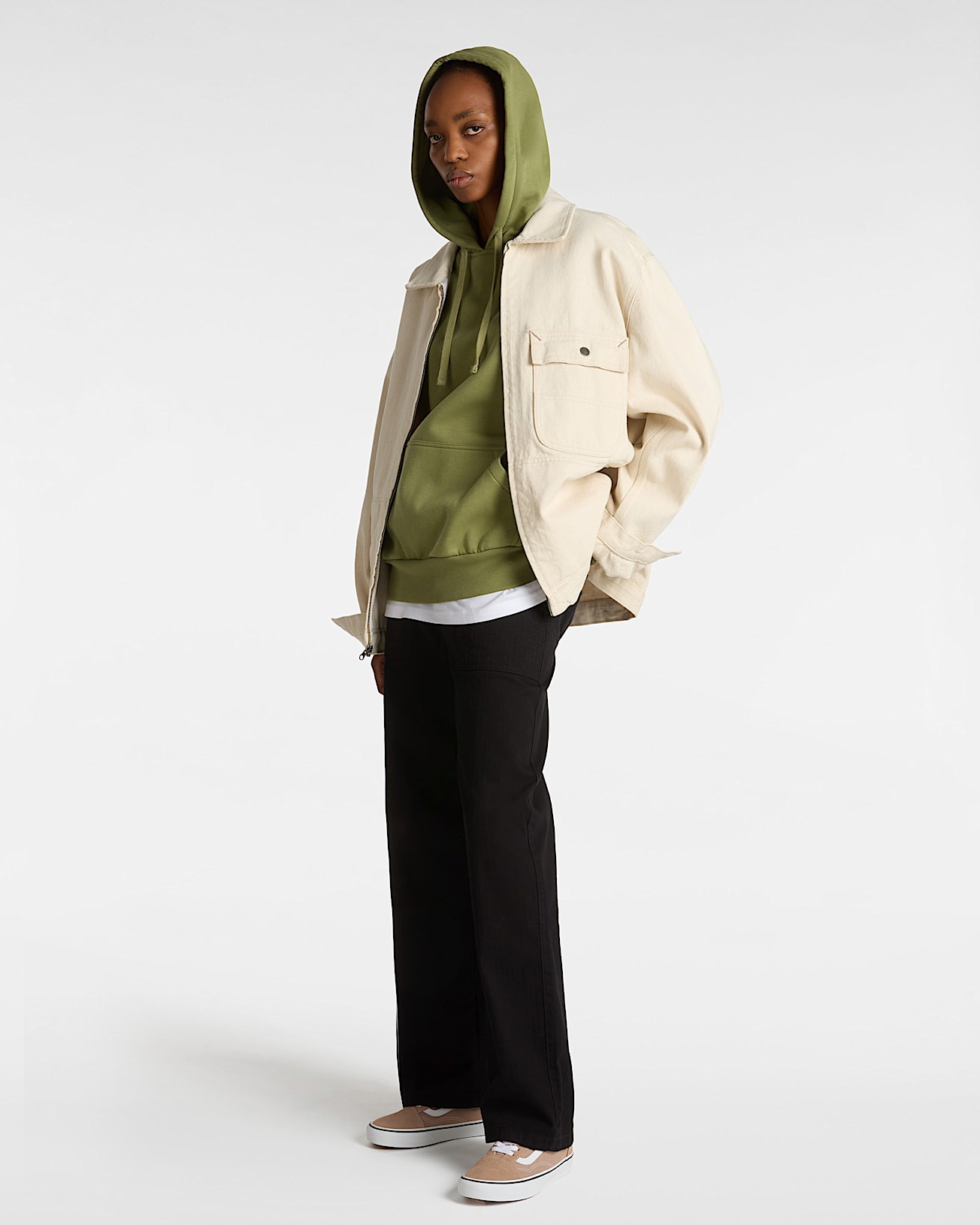 Sweat  capuche Firemade Bloussant VANS Vert ALT5