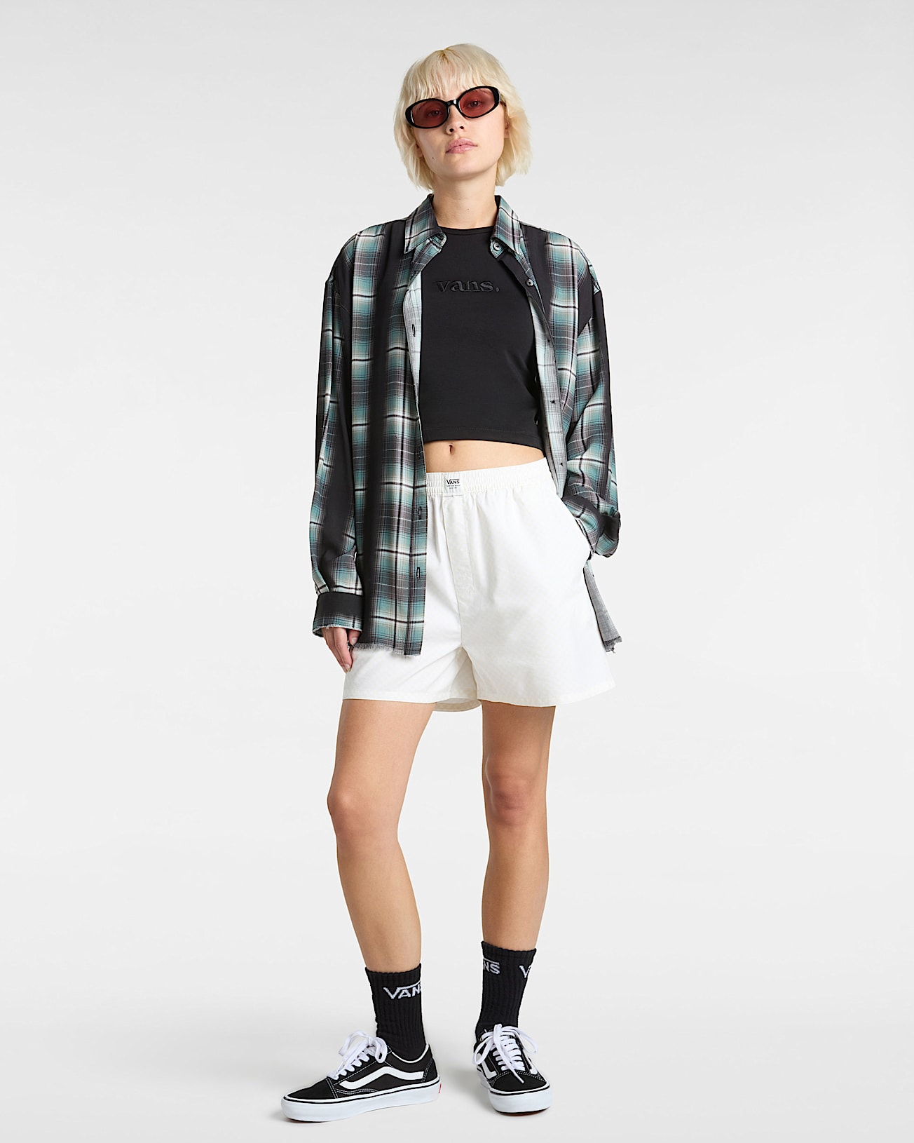 Boxer Alicia Checkerboard VANS Blanc ALT5