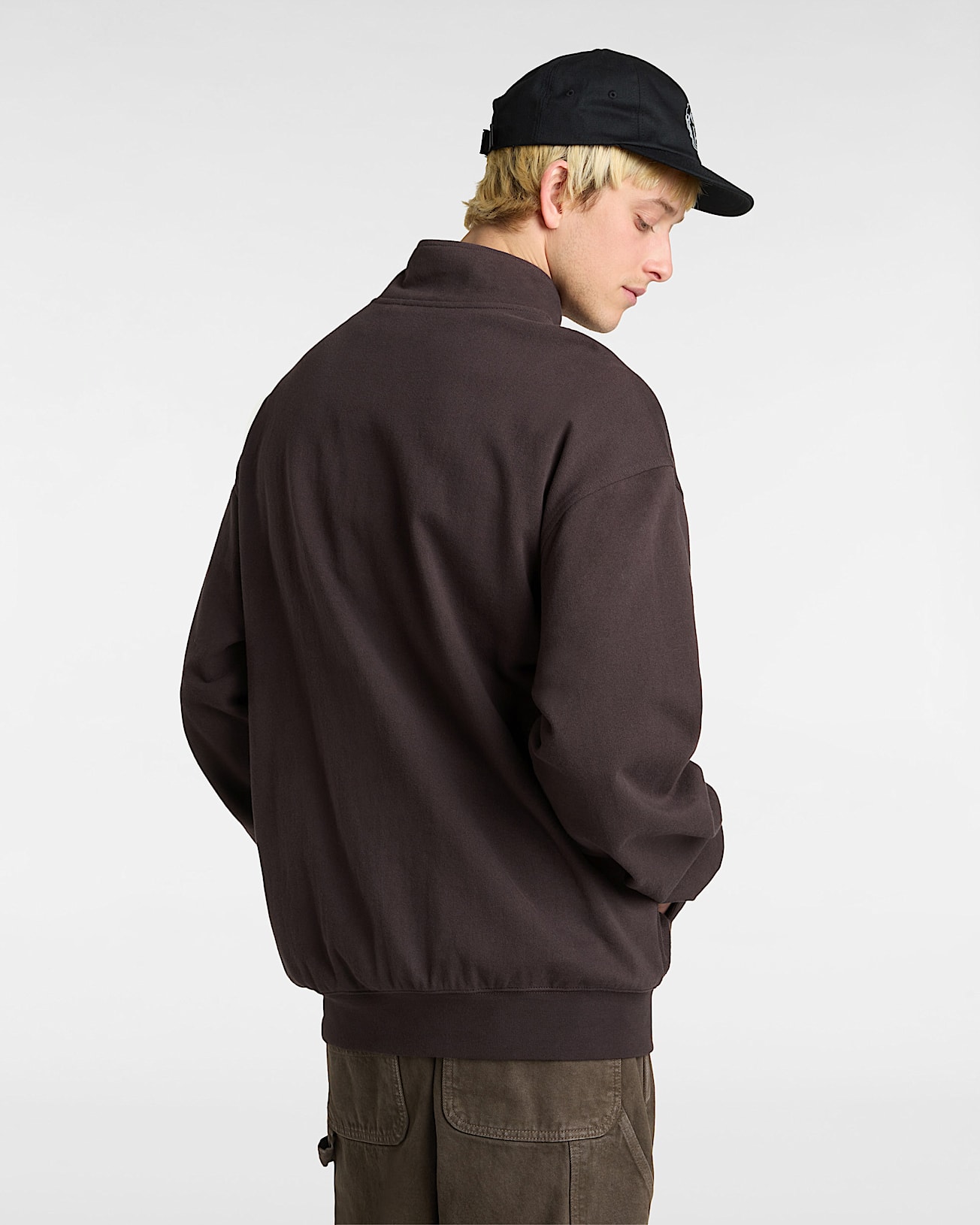 Premium Half Zip Sweatshirt VANS Brown ALT3