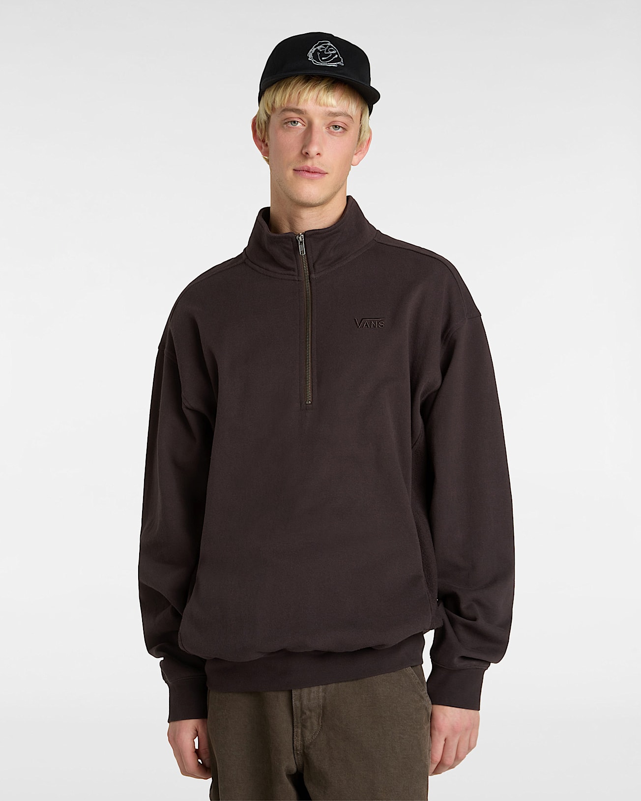 Premium Half Zip Sweatshirt VANS Brown ALT2