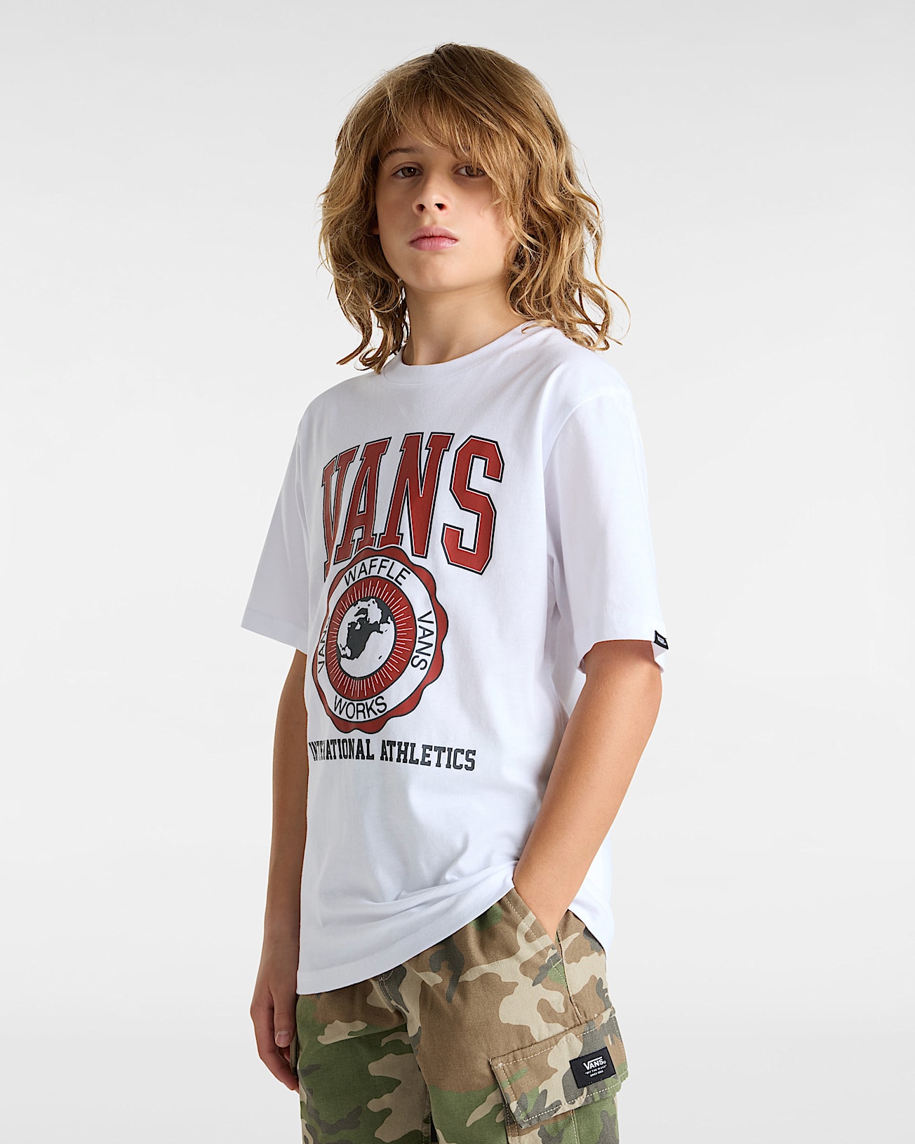 Tshirt Inter V Enfant 814 ans VANS Blanc ALT2