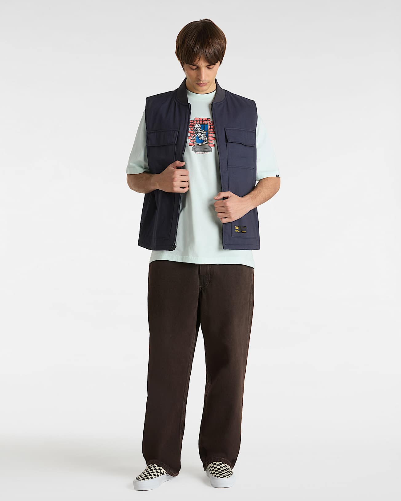 Tshirt Skull Window VANS Vert ALT4