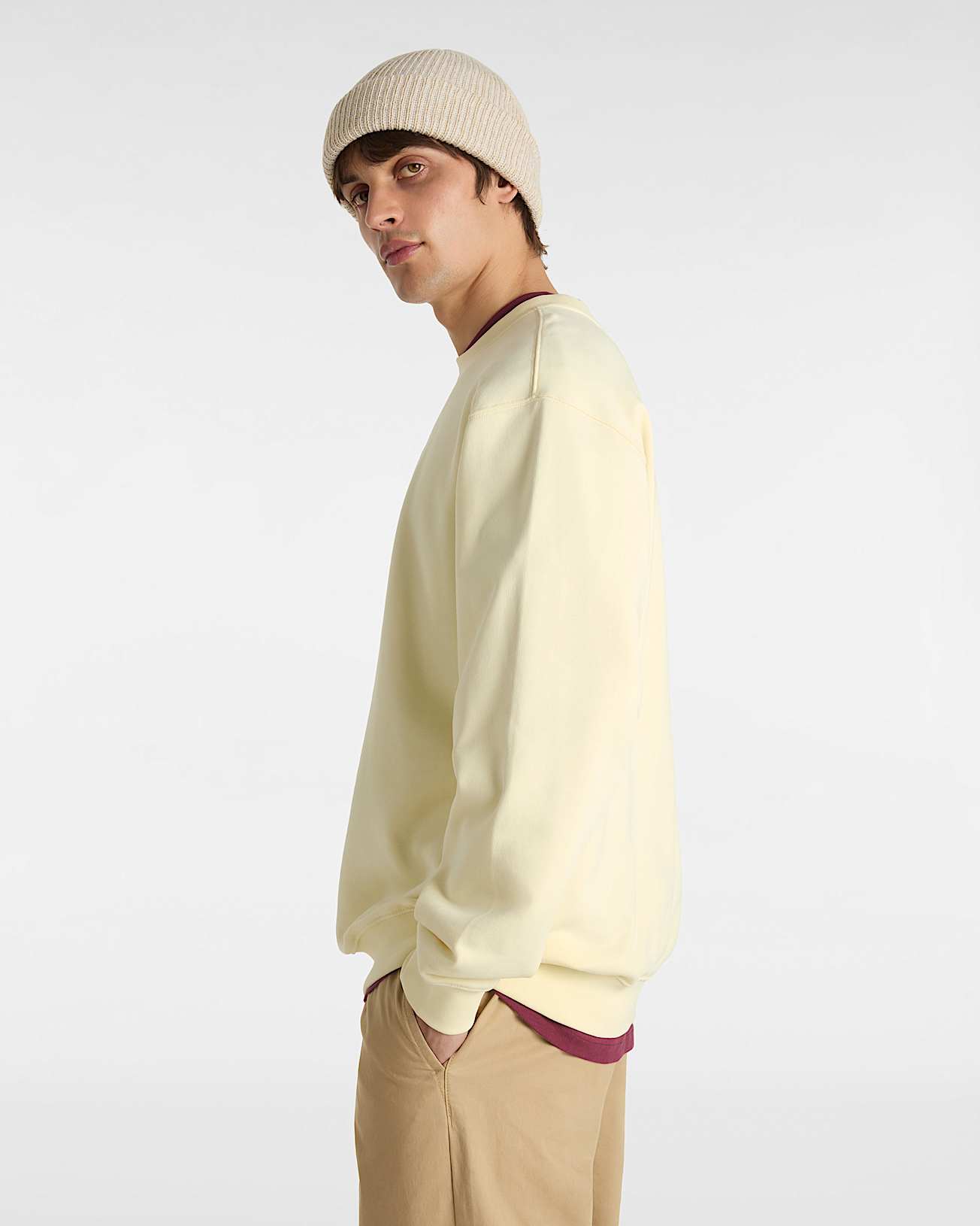 Sweat ras du cou Blocked Box VANS Beige ALT4