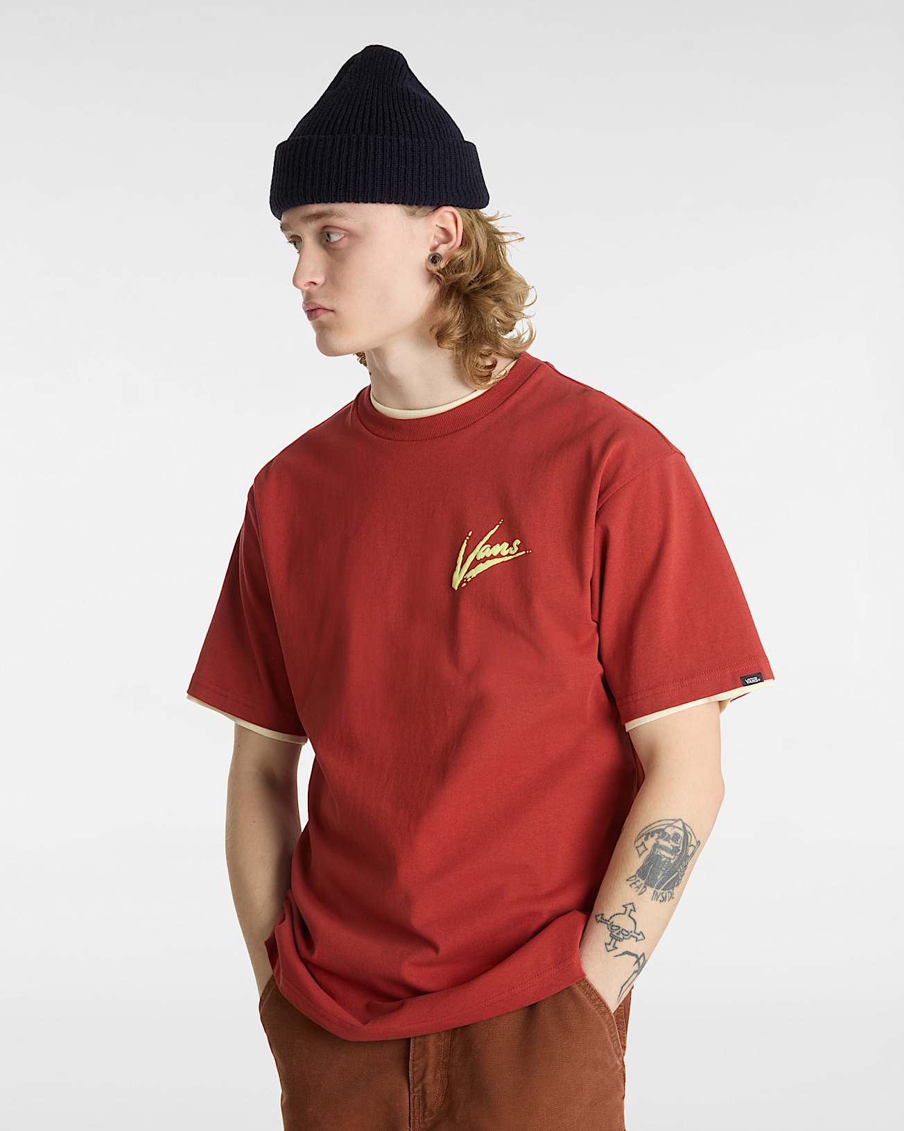 Tshirt Brush Script VANS Rouge ALT4