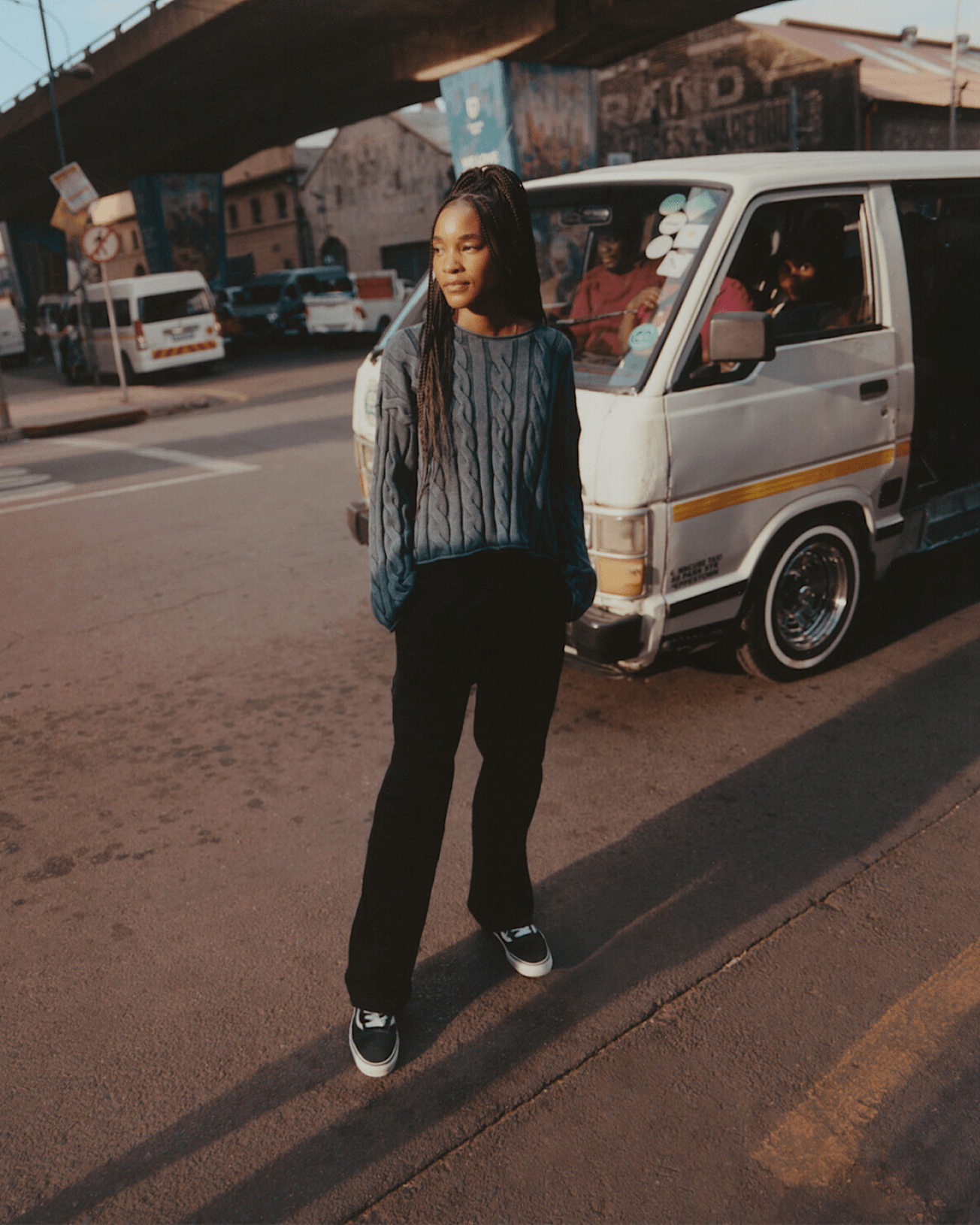 Pull court Mila Cable Knit VANS Bleu ALT1