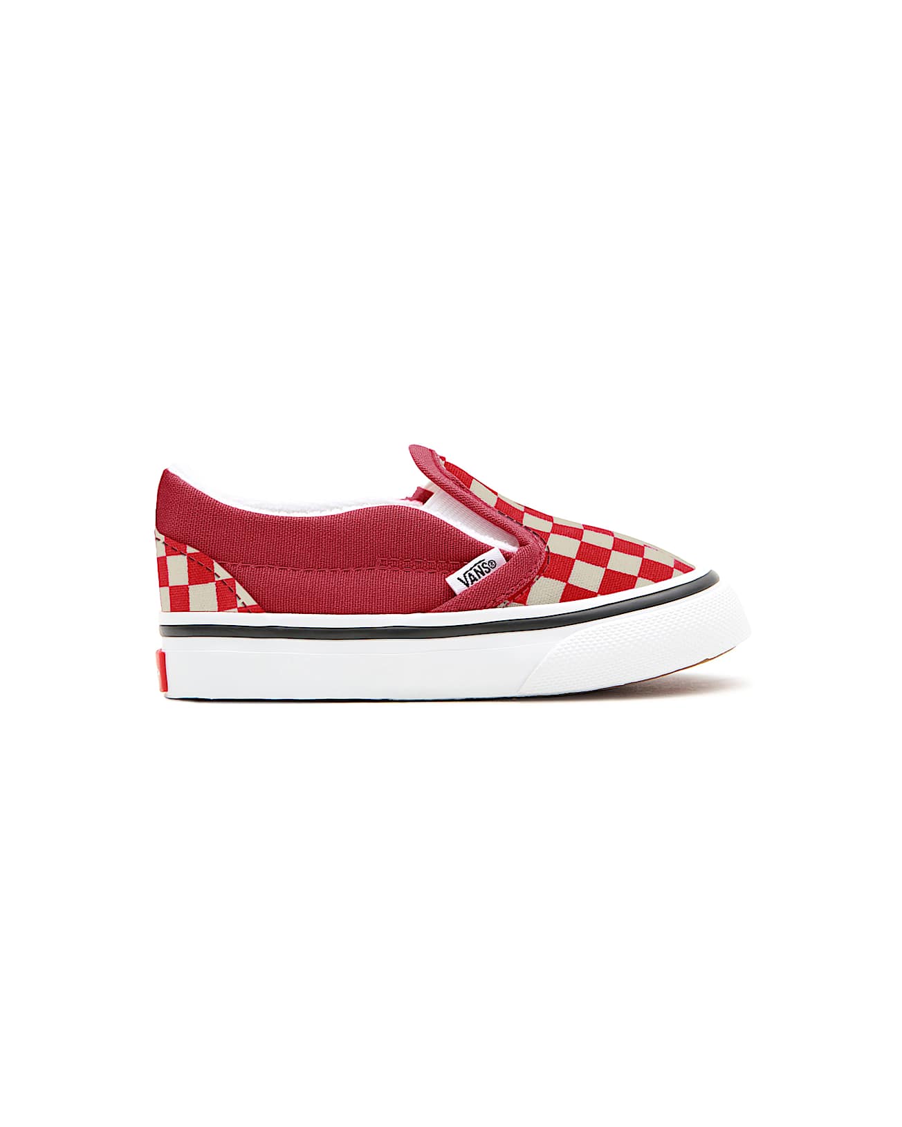 Kleinkinder Personalisierbare Checkerboard SlipOn Schuhe 14 Jahre VANS Rot ALT1