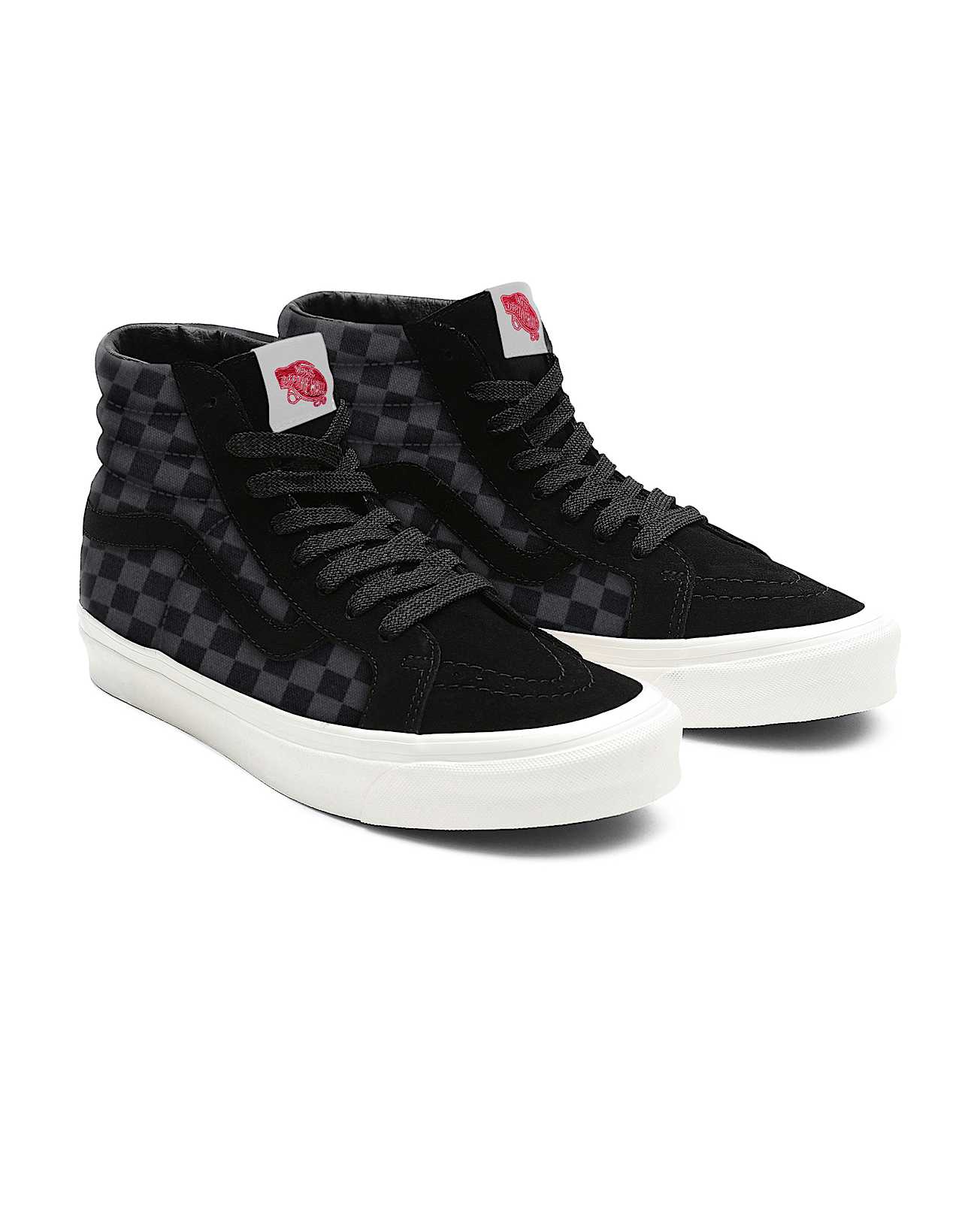 Personalisierbare Checkerboard Sk8Hi VANS Grau HERO